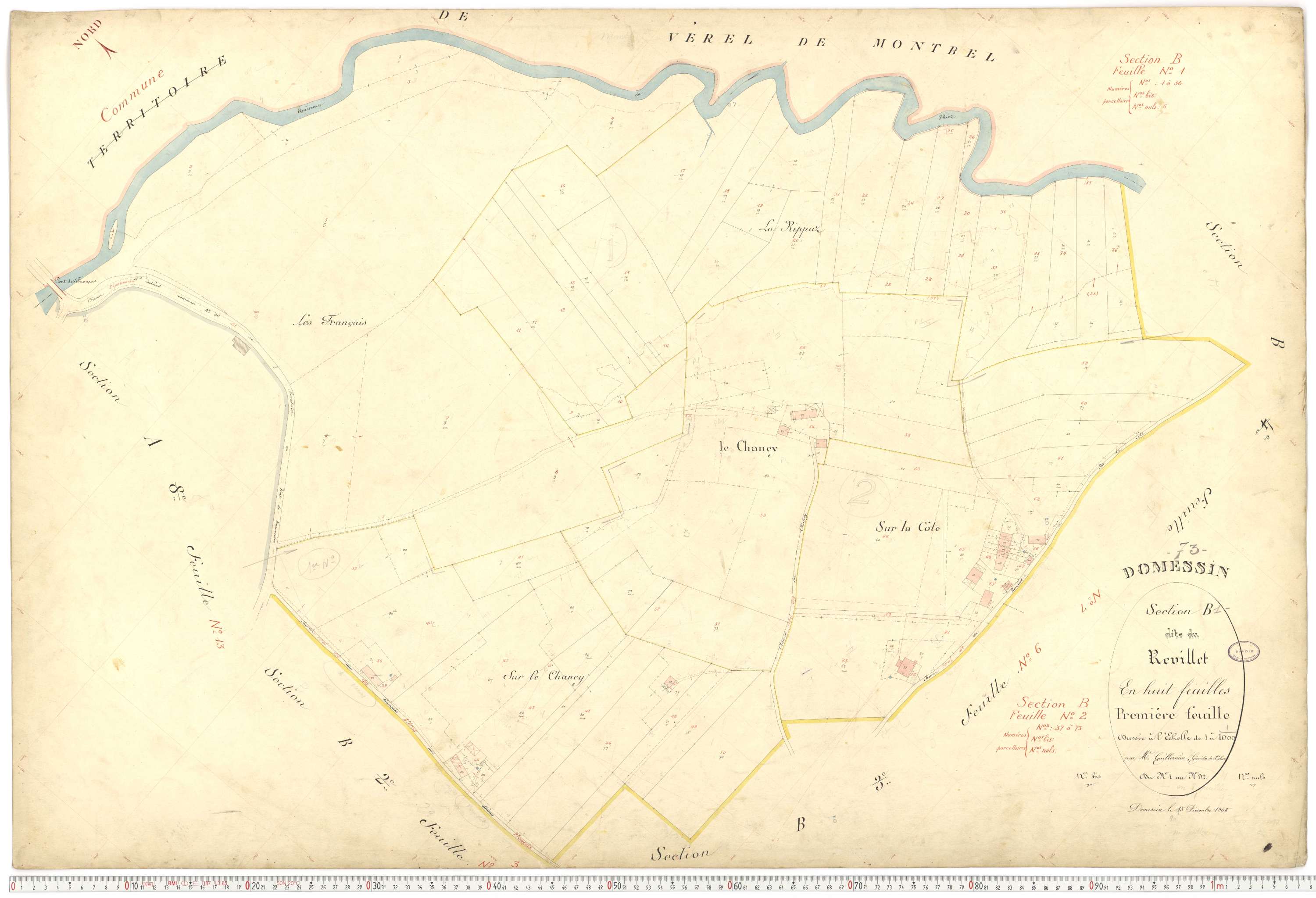 Domessin - Plans cadastraux du premier cadastre français.