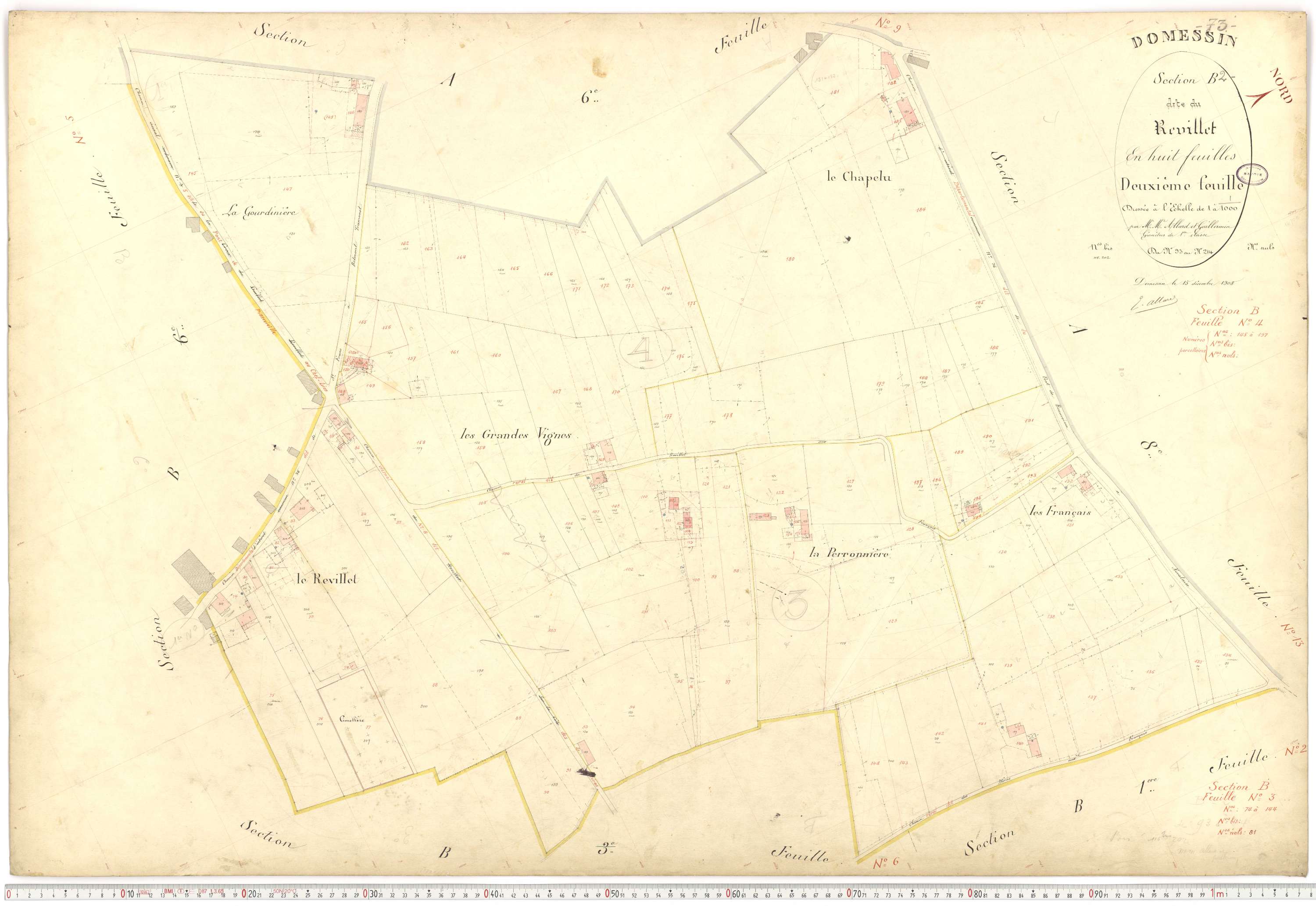 Domessin - Plans cadastraux du premier cadastre français.