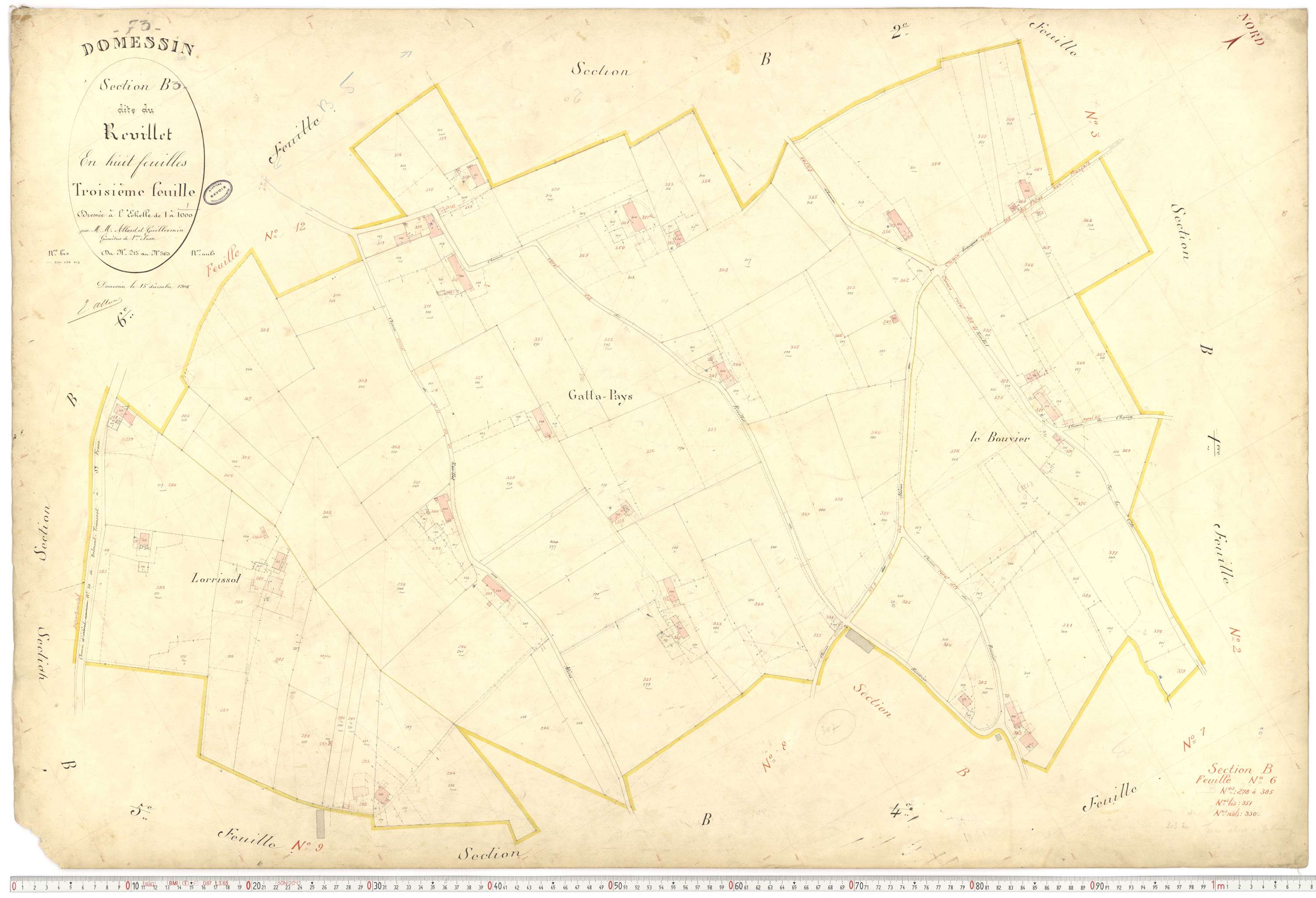 Domessin - Plans cadastraux du premier cadastre français.