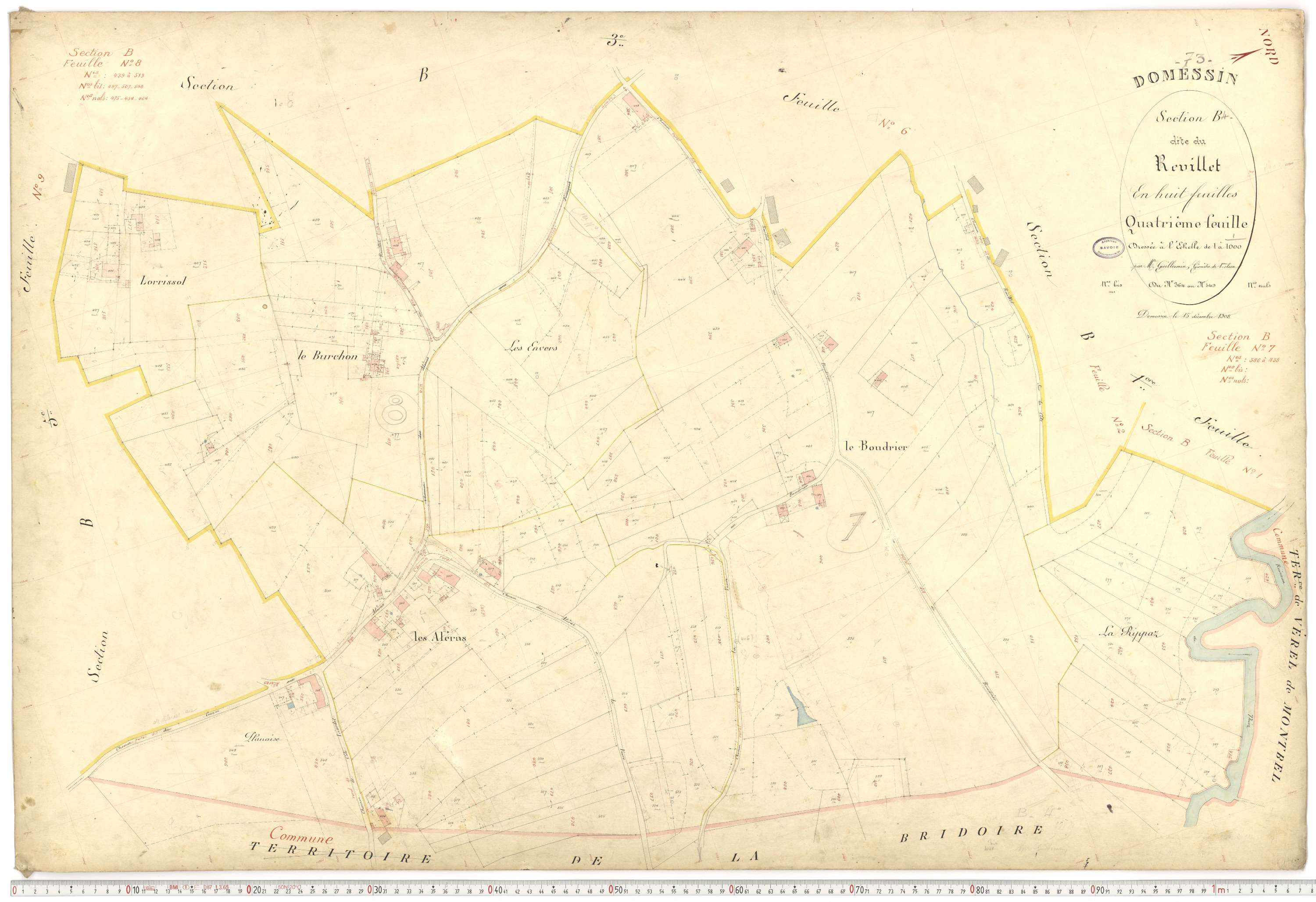 Domessin - Plans cadastraux du premier cadastre français.