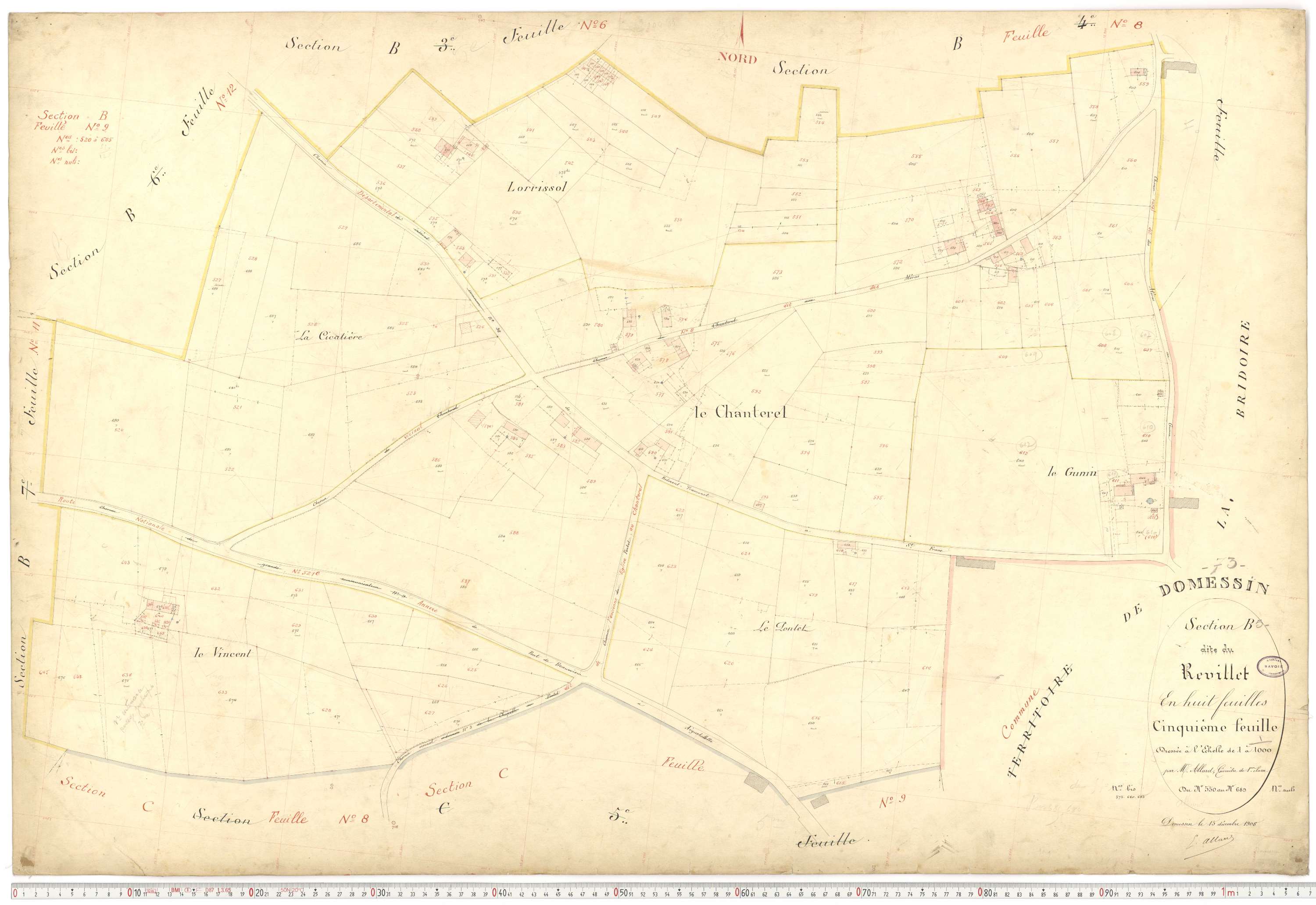 Domessin - Plans cadastraux du premier cadastre français.