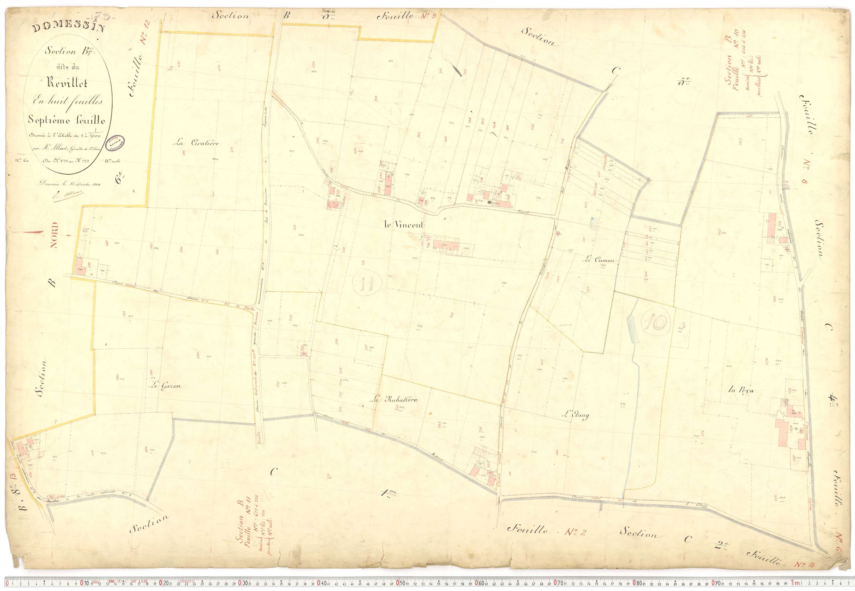 Domessin - Plans cadastraux du premier cadastre français.