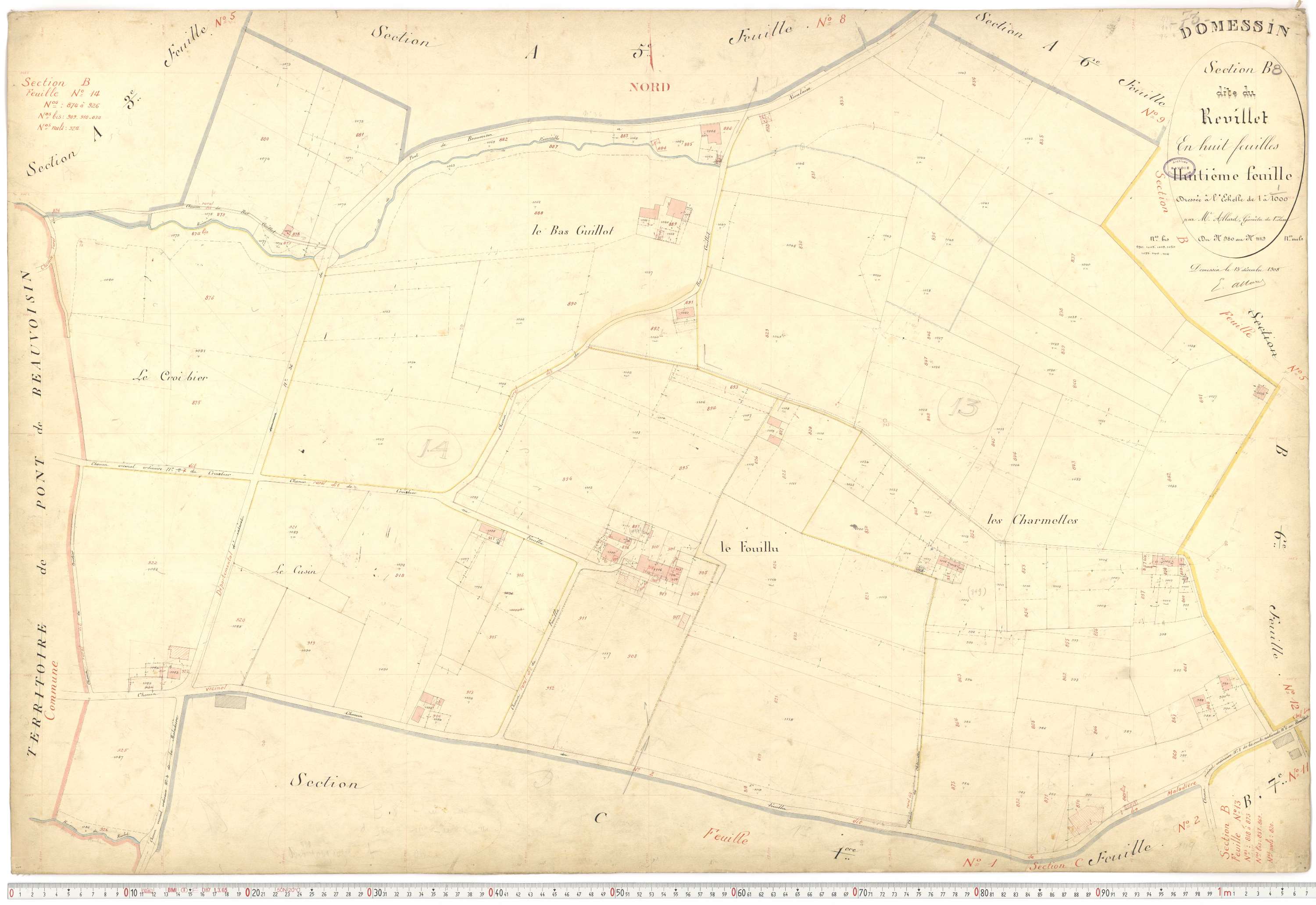 Domessin - Plans cadastraux du premier cadastre français.