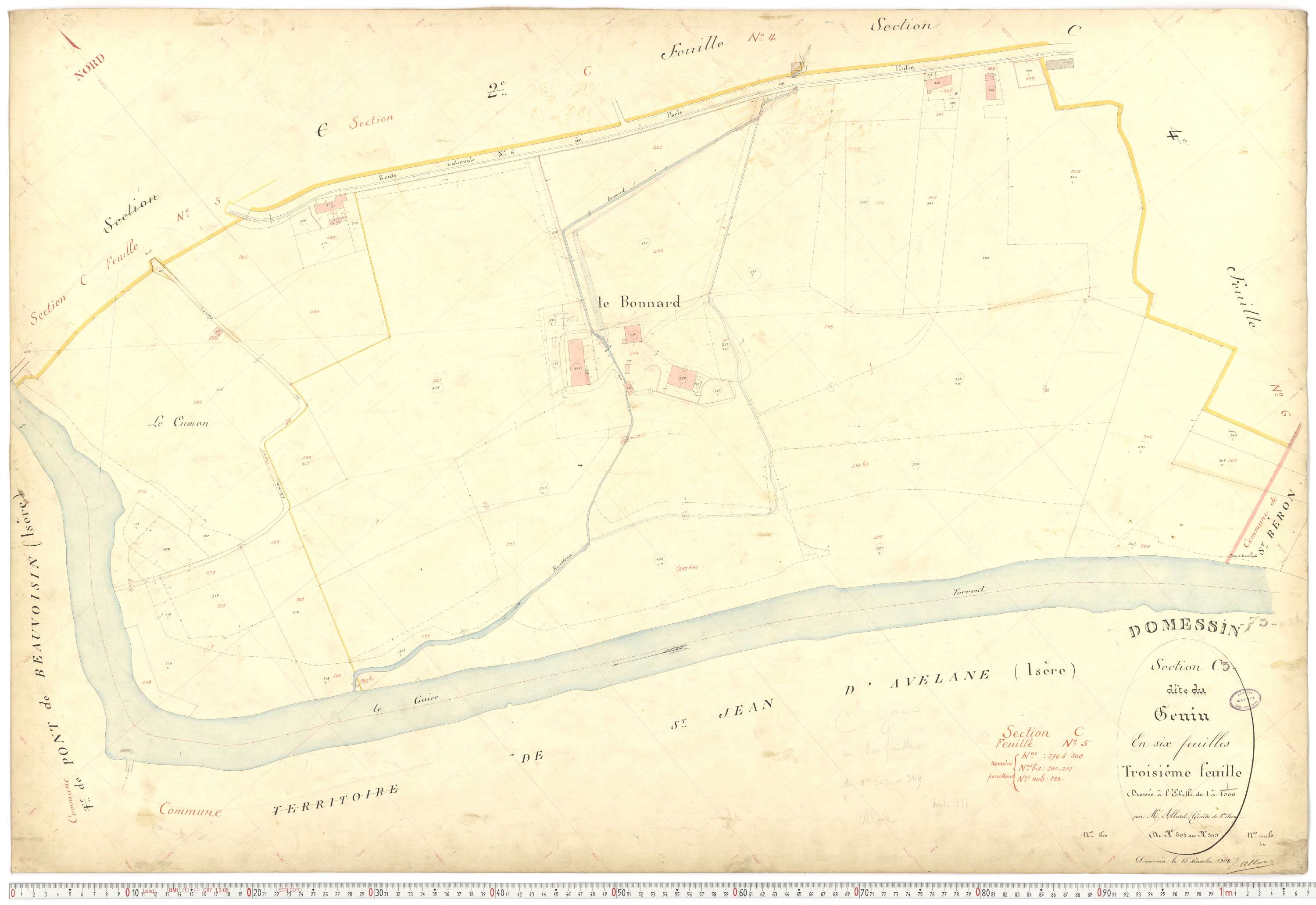 Domessin - Plans cadastraux du premier cadastre français.