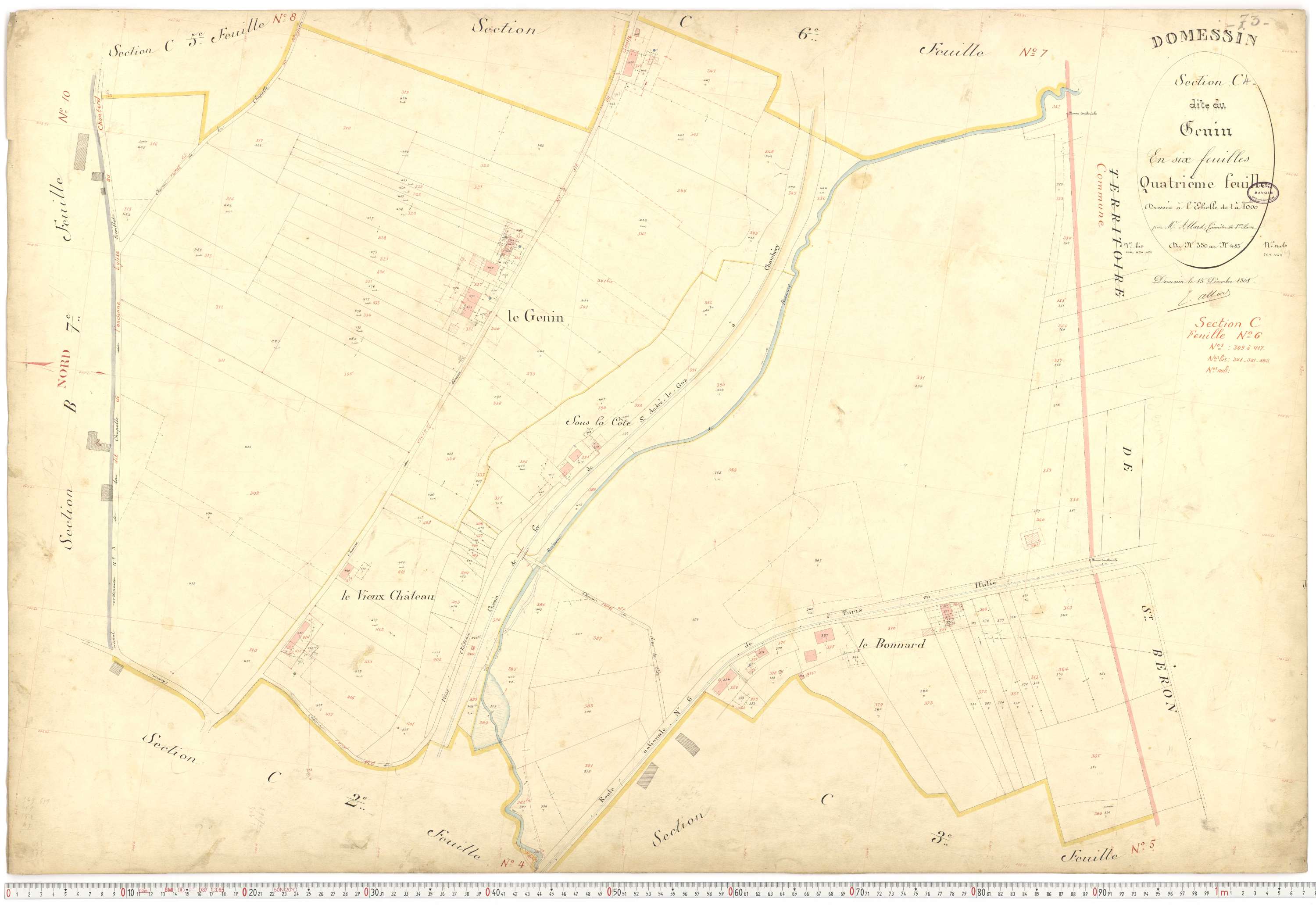 Domessin - Plans cadastraux du premier cadastre français.