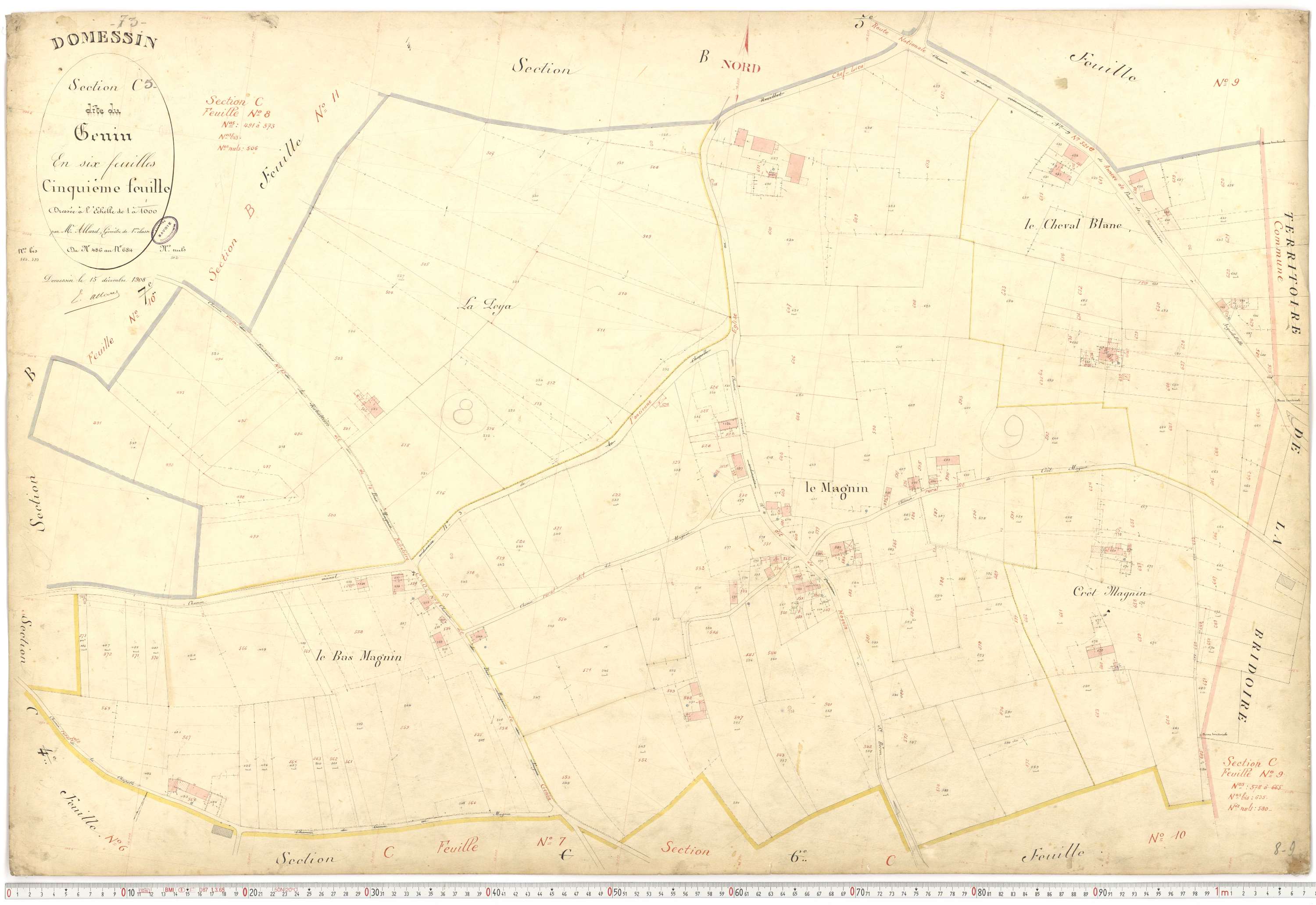Domessin - Plans cadastraux du premier cadastre français.