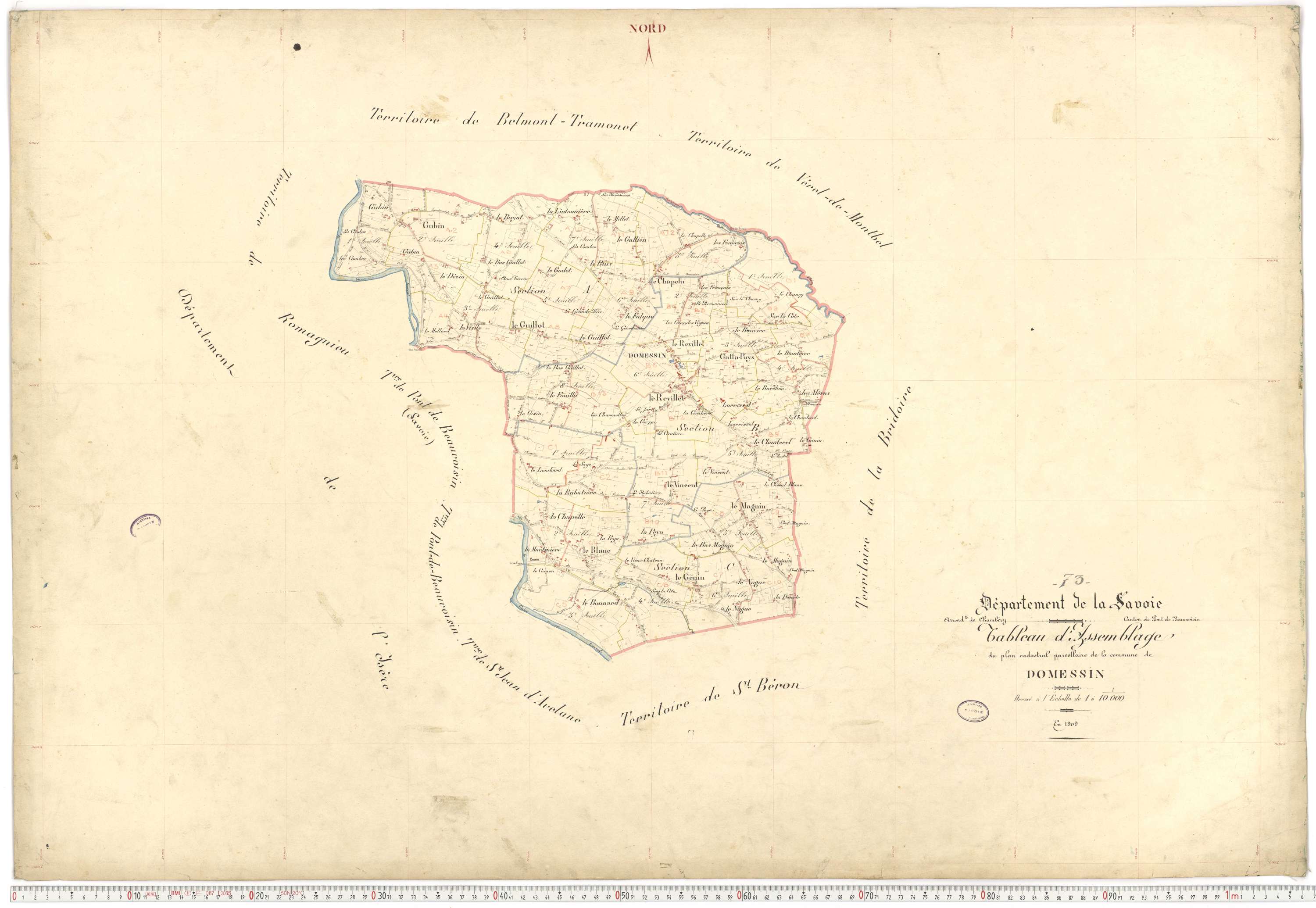 Domessin - Plans cadastraux du premier cadastre français.