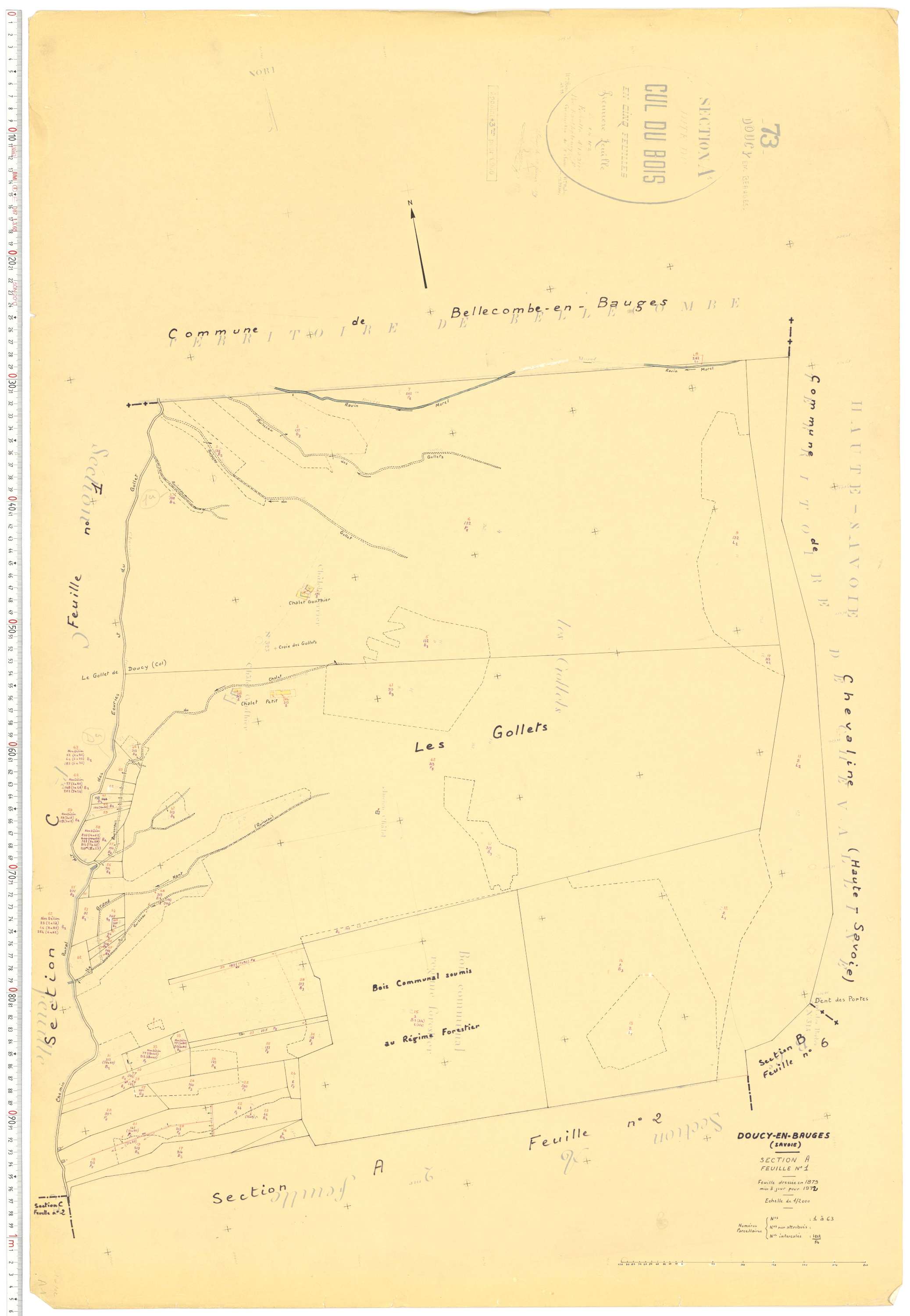 Doucy-en-Bauges - Cadastre rénové, version de travail (1972).