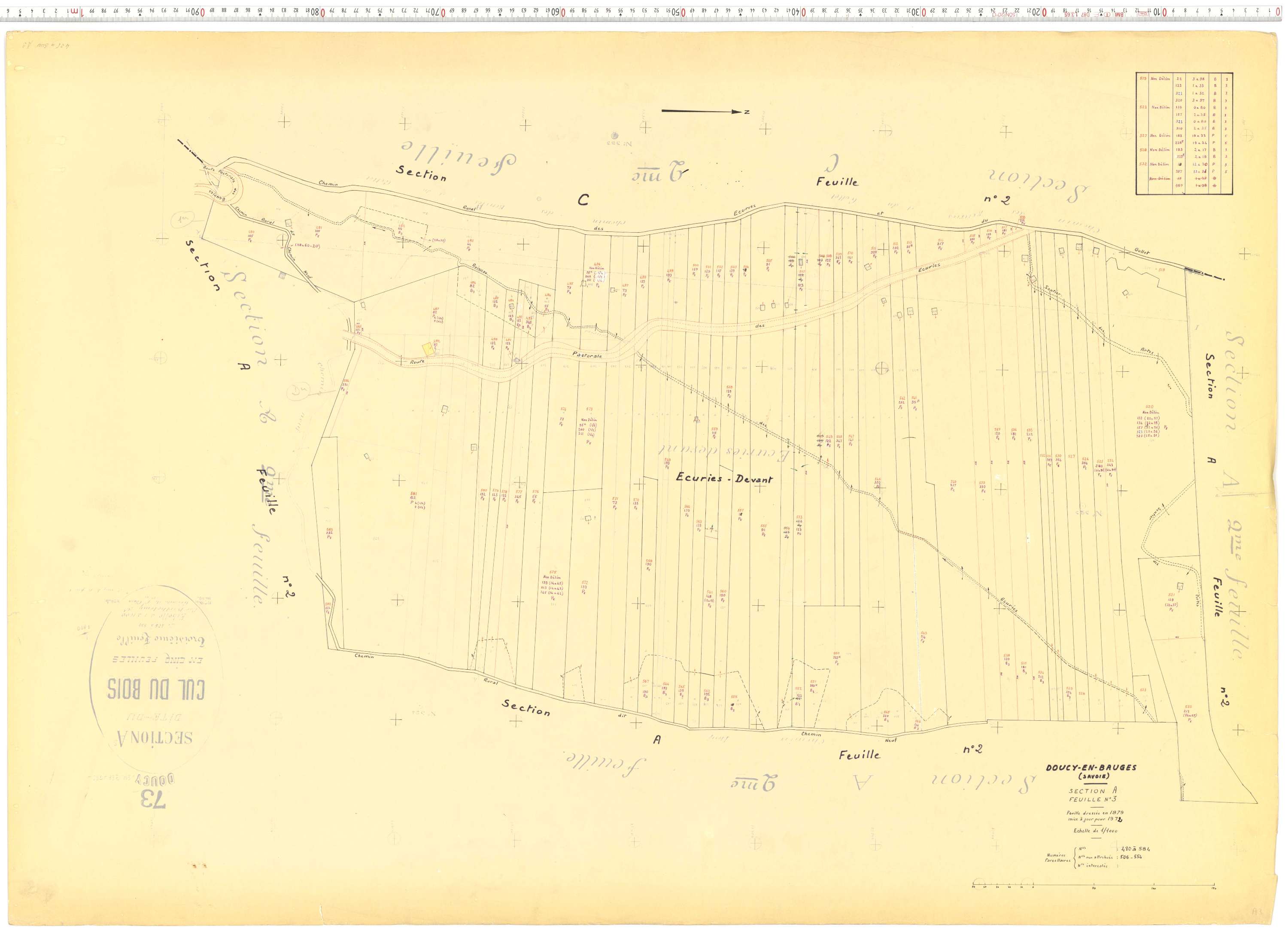 Doucy-en-Bauges - Cadastre rénové, version de travail (1972).