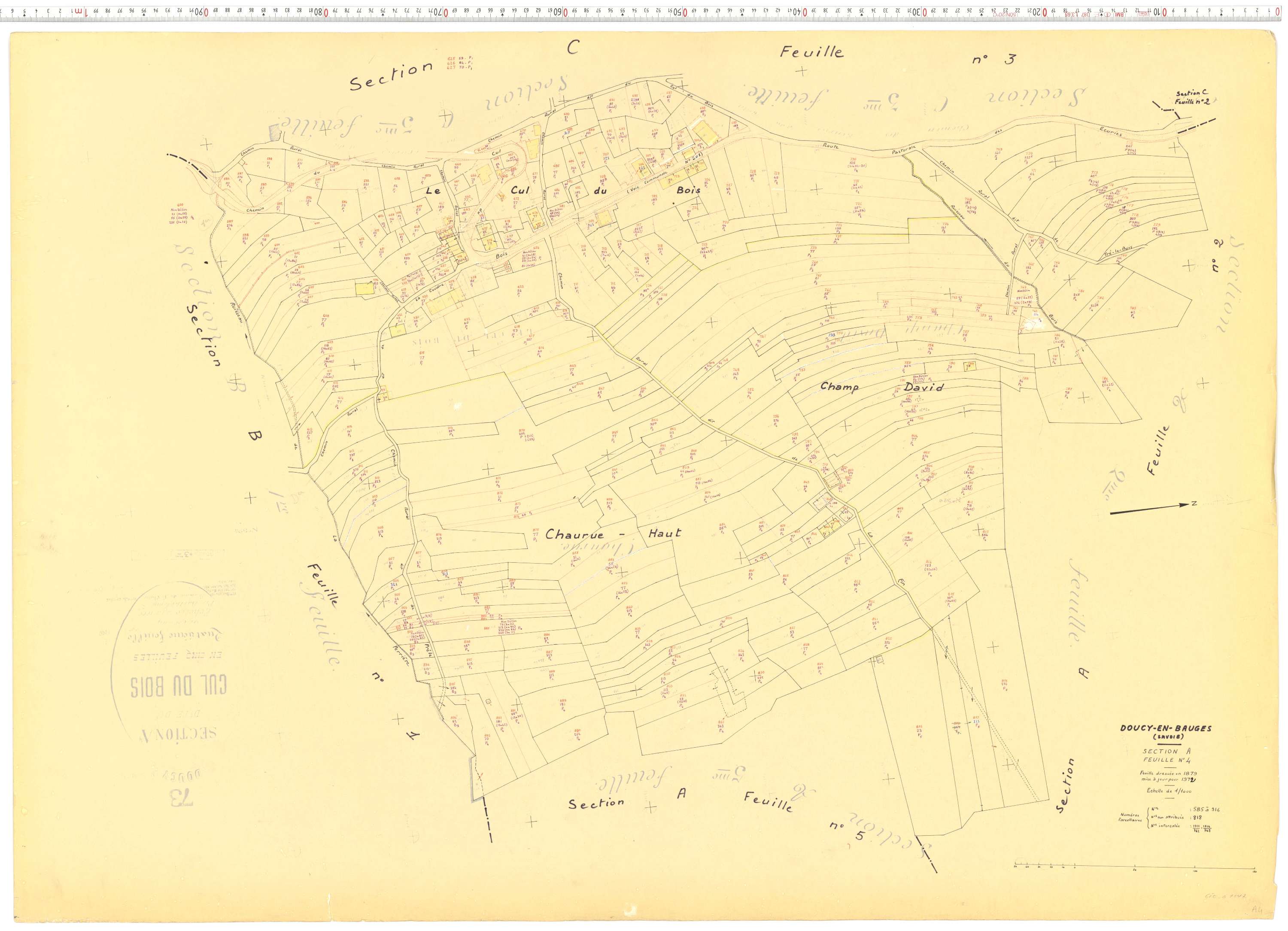 Doucy-en-Bauges - Cadastre rénové, version de travail (1972).