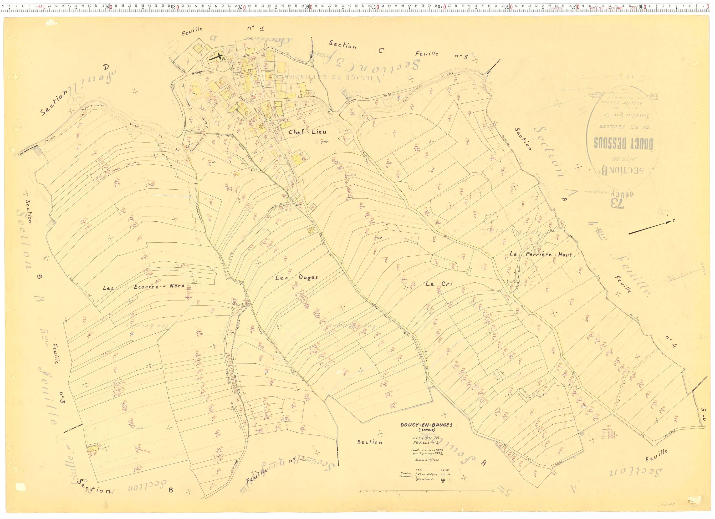 Doucy-en-Bauges - Cadastre rénové, version de travail (1972).