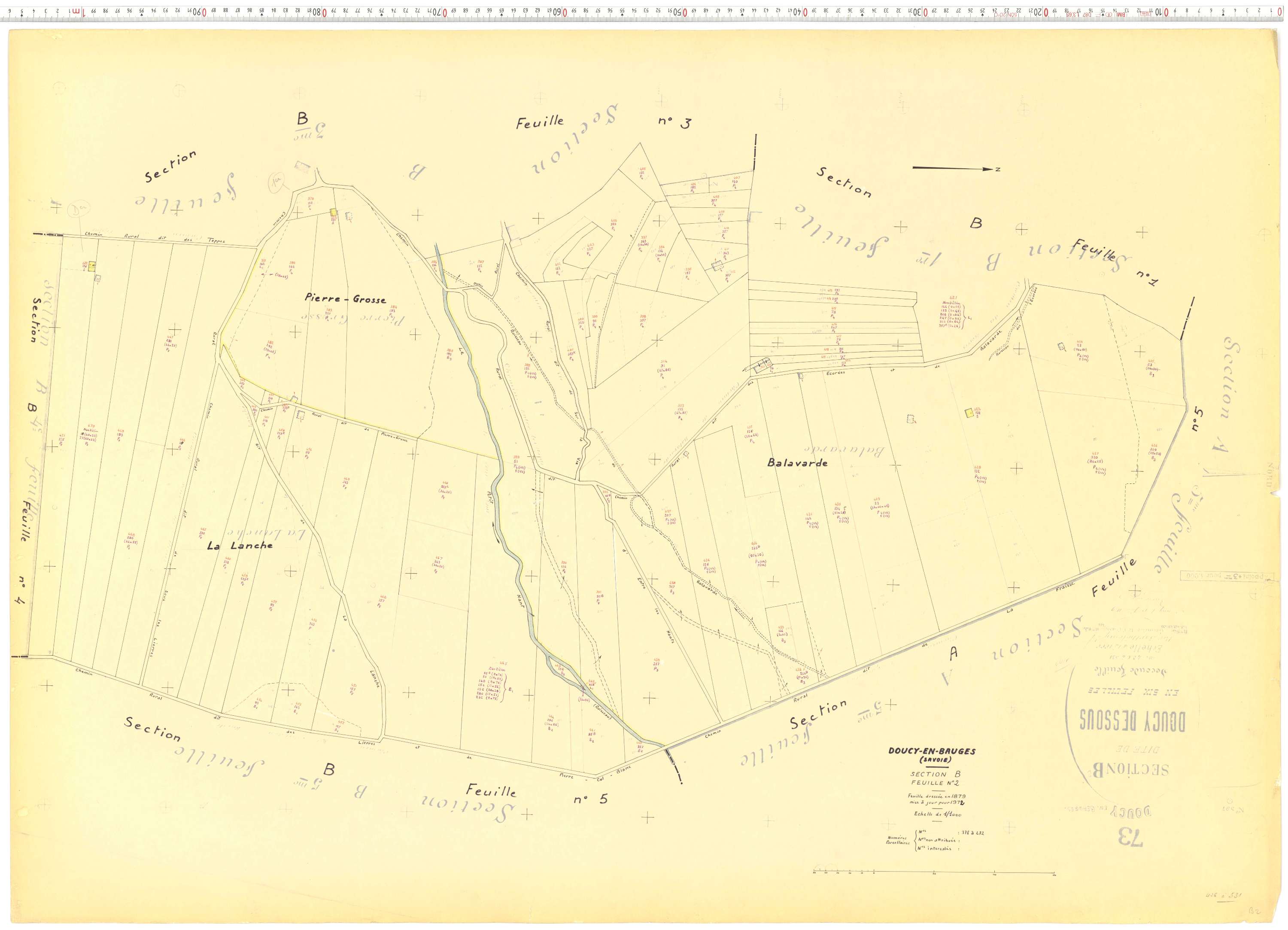 Doucy-en-Bauges - Cadastre rénové, version de travail (1972).