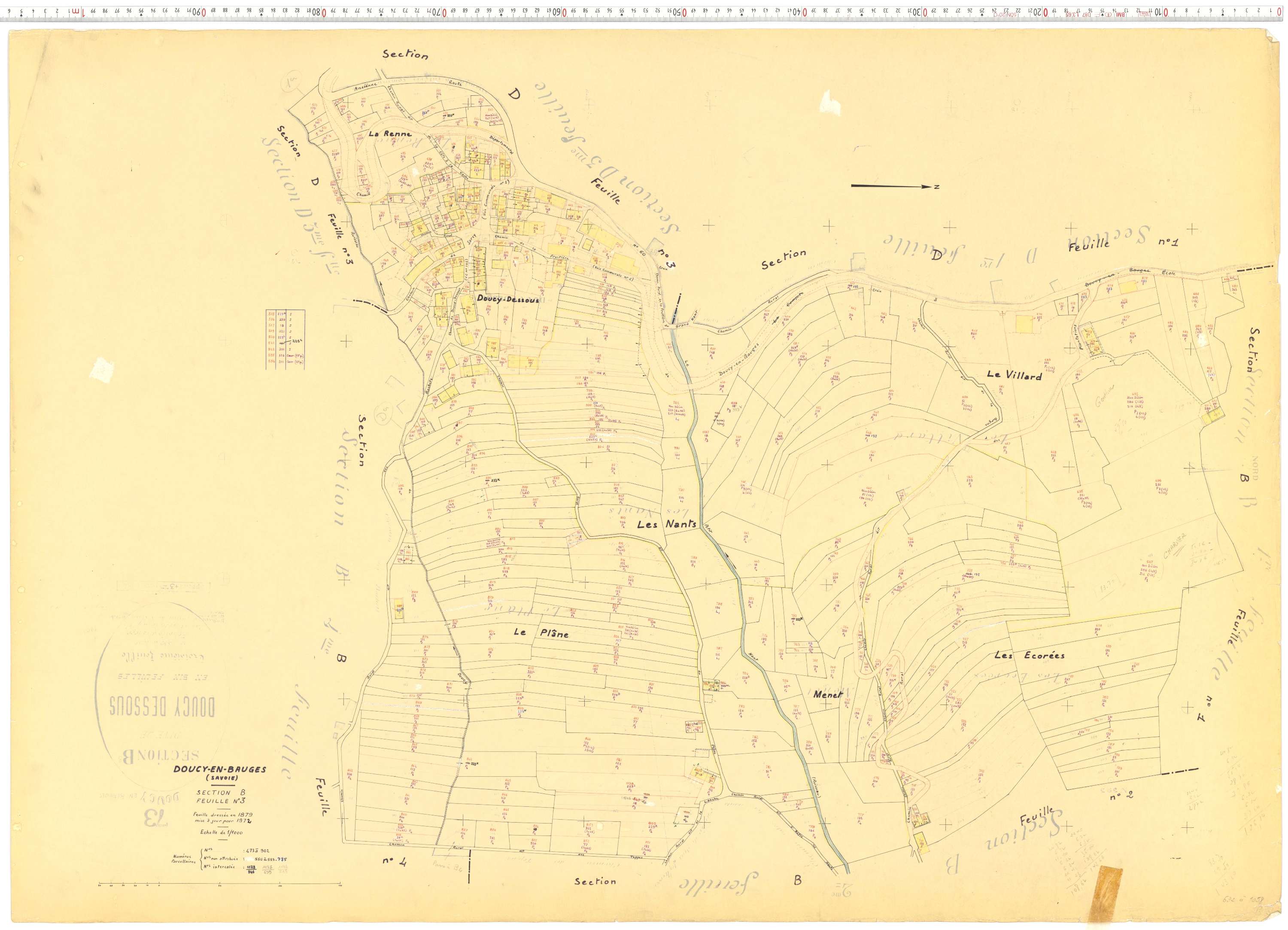 Doucy-en-Bauges - Cadastre rénové, version de travail (1972).