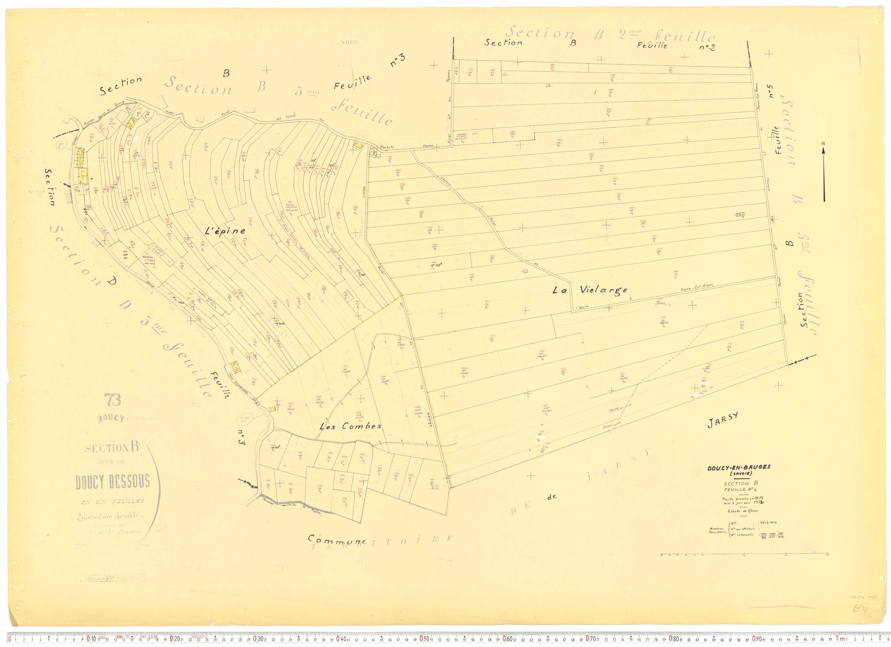 Doucy-en-Bauges - Cadastre rénové, version de travail (1972).