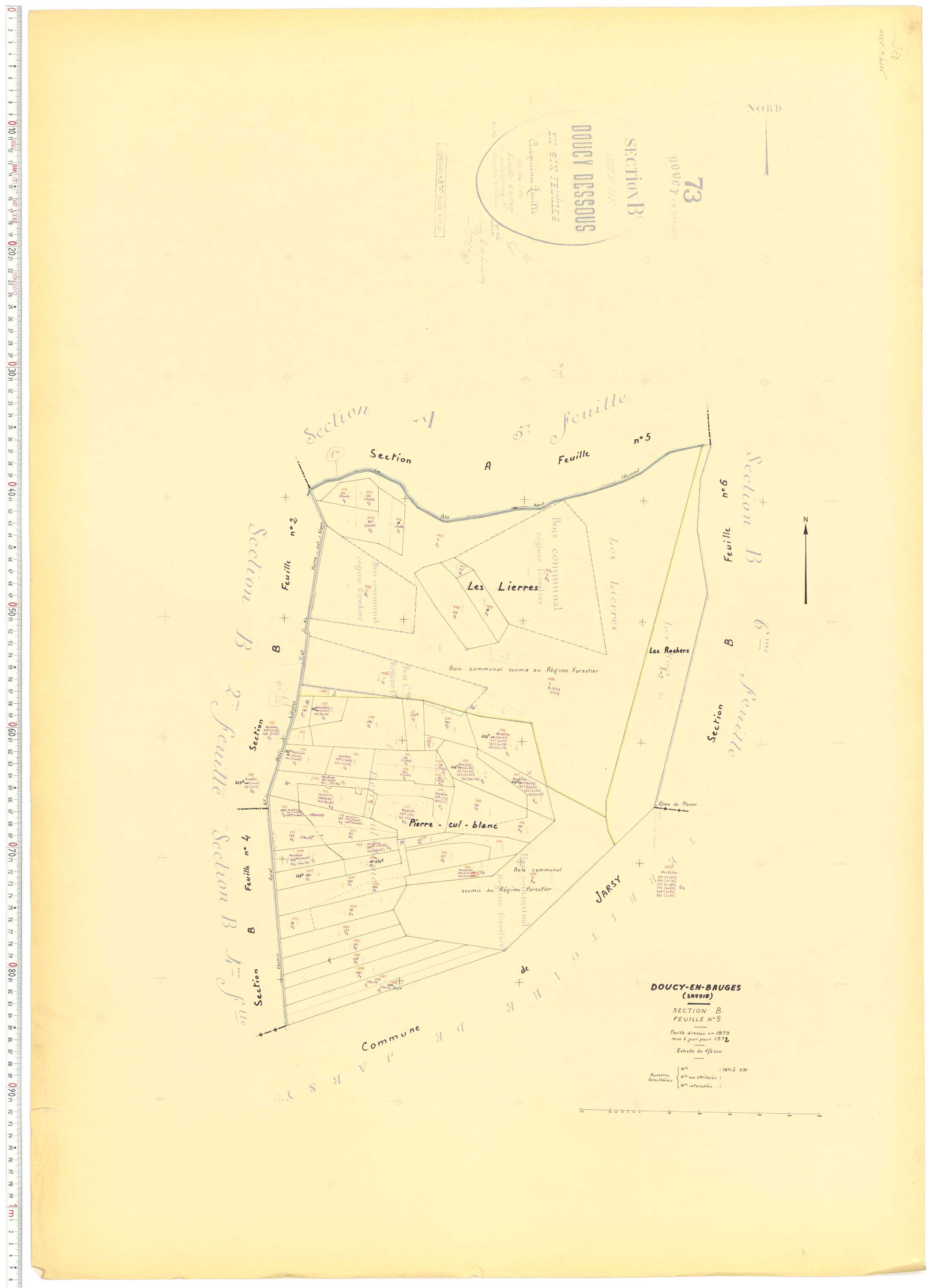 Doucy-en-Bauges - Cadastre rénové, version de travail (1972).