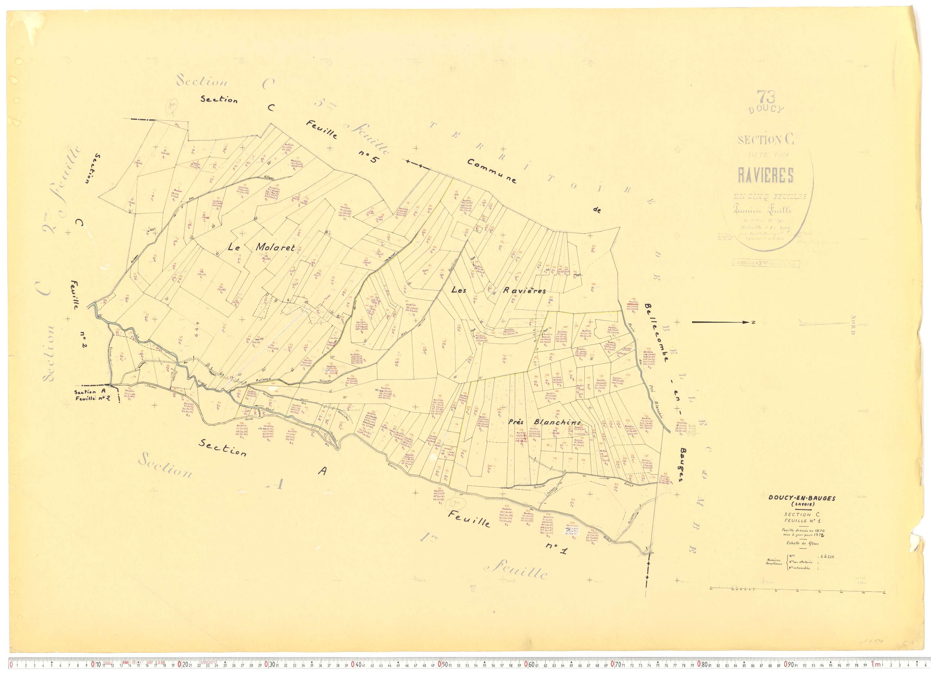 Doucy-en-Bauges - Cadastre rénové, version de travail (1972).