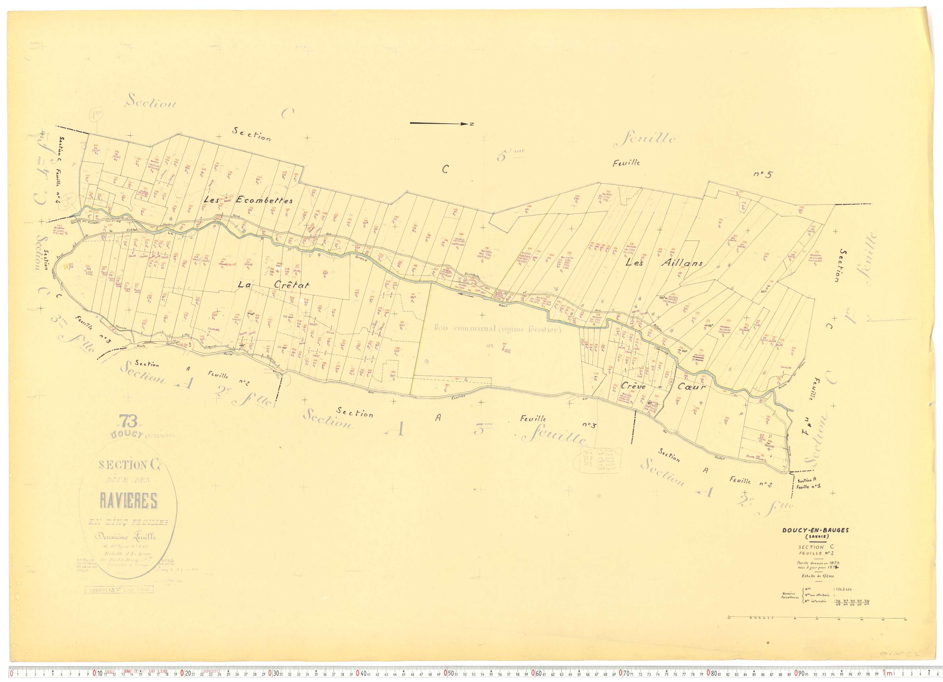 Doucy-en-Bauges - Cadastre rénové, version de travail (1972).