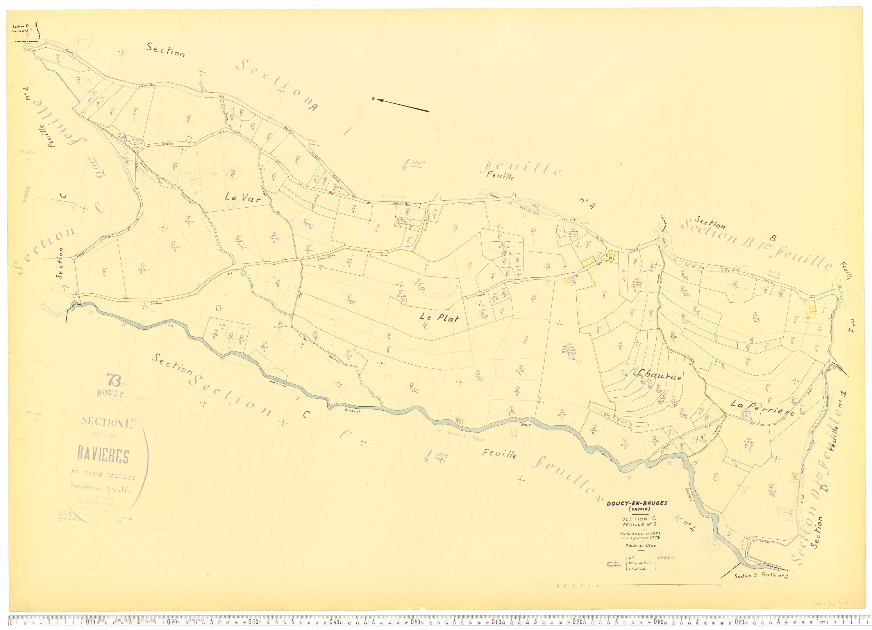 Doucy-en-Bauges - Cadastre rénové, version de travail (1972).