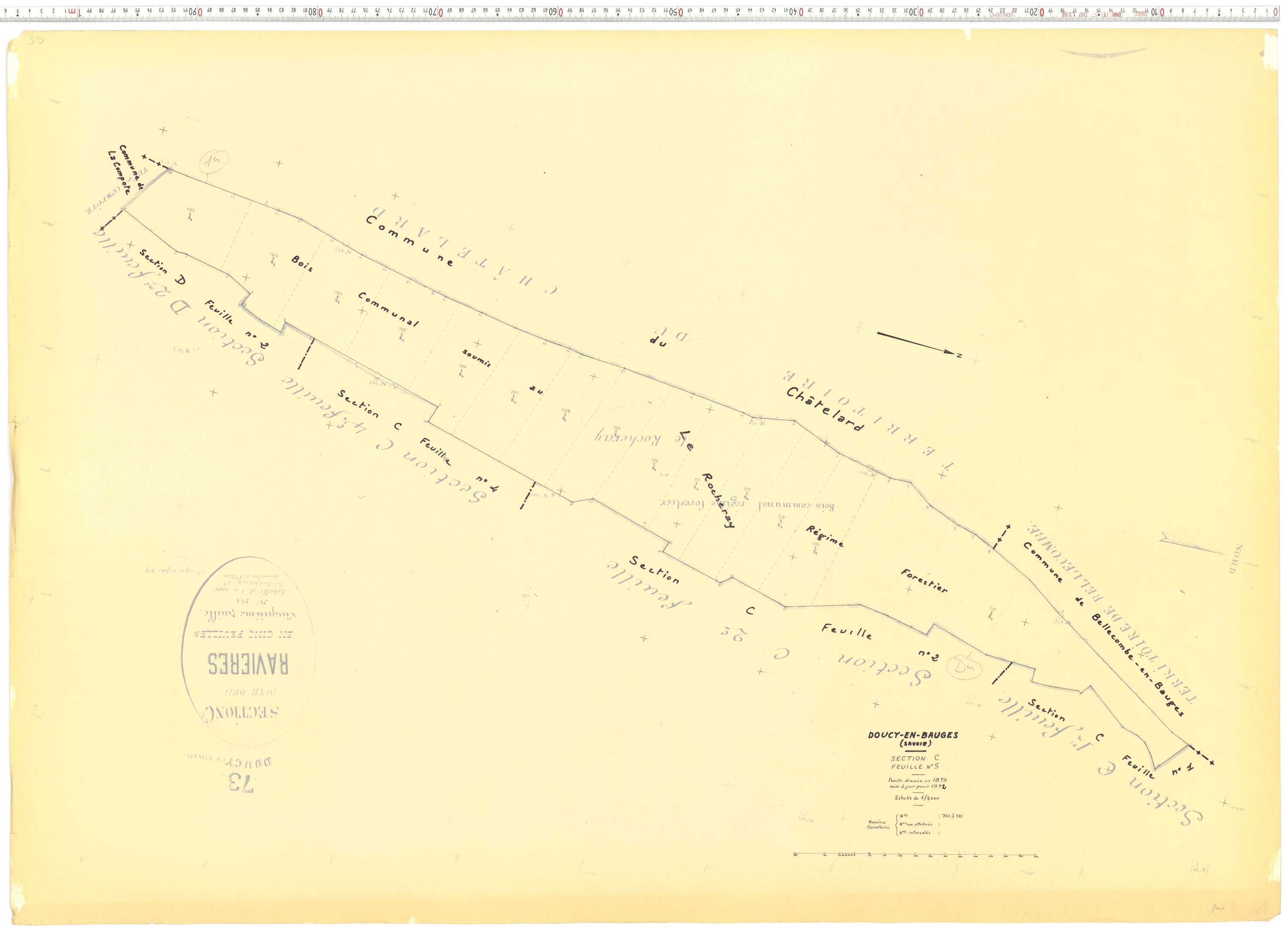 Doucy-en-Bauges - Cadastre rénové, version de travail (1972).