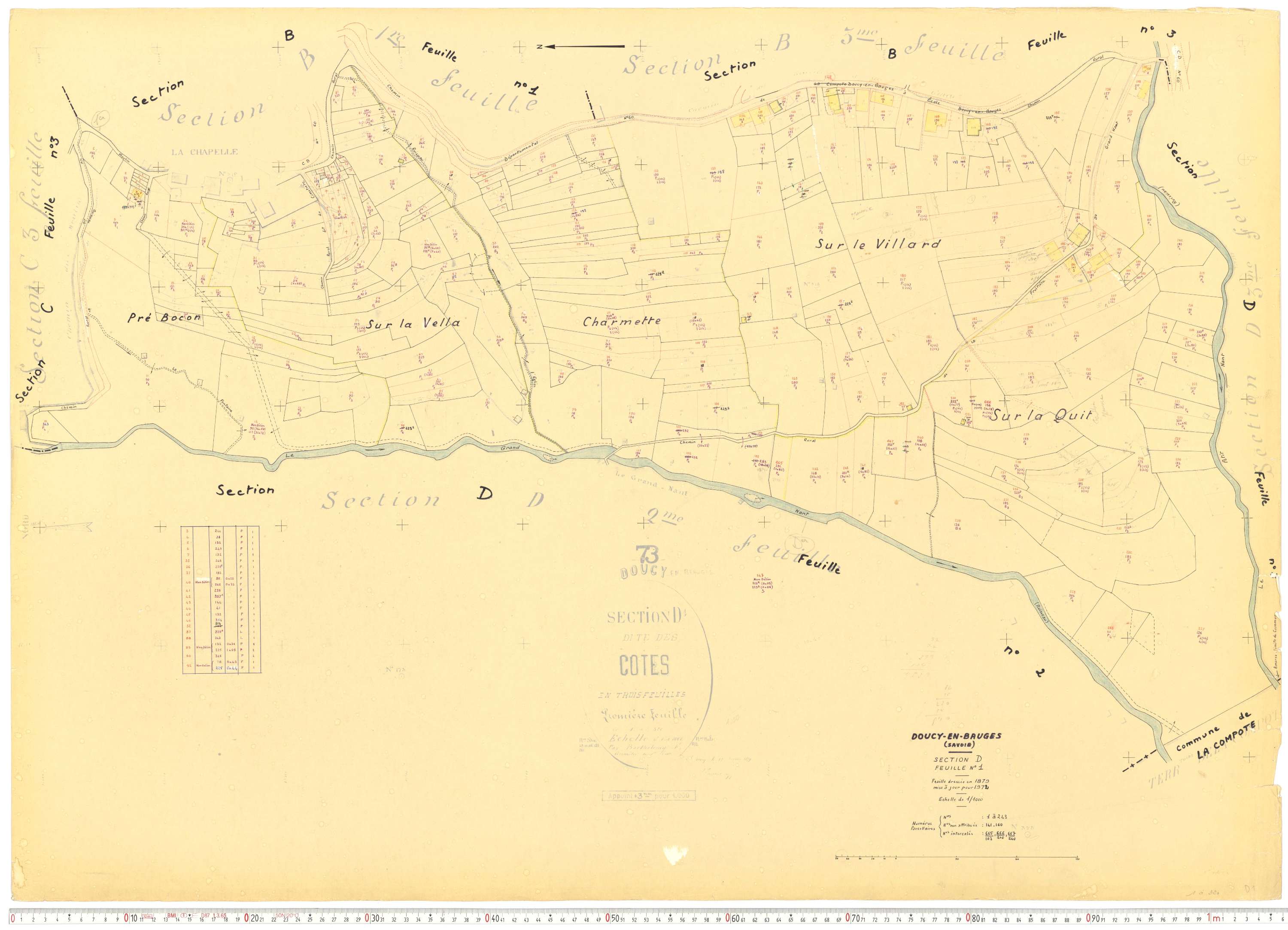 Doucy-en-Bauges - Cadastre rénové, version de travail (1972).