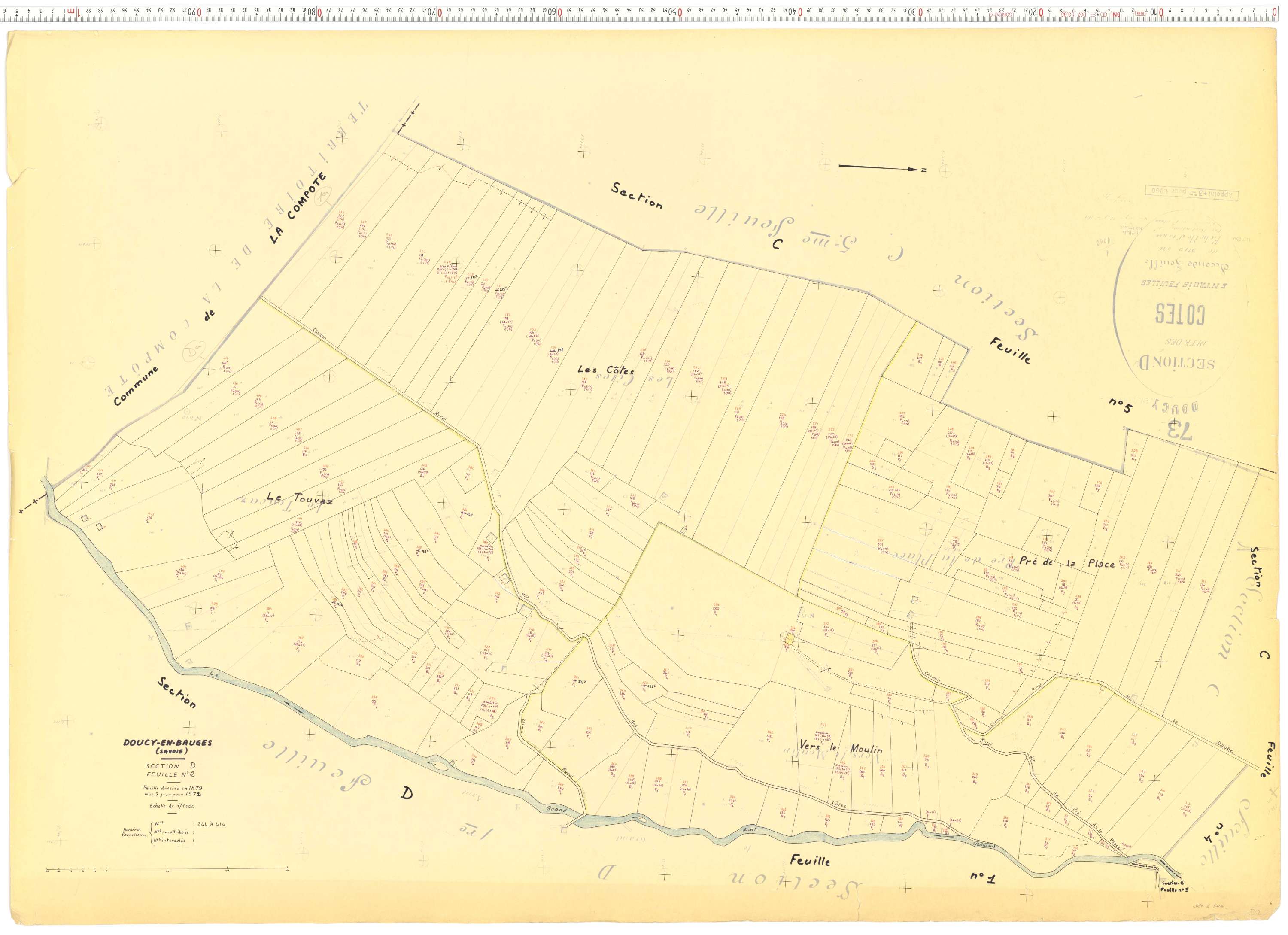 Doucy-en-Bauges - Cadastre rénové, version de travail (1972).