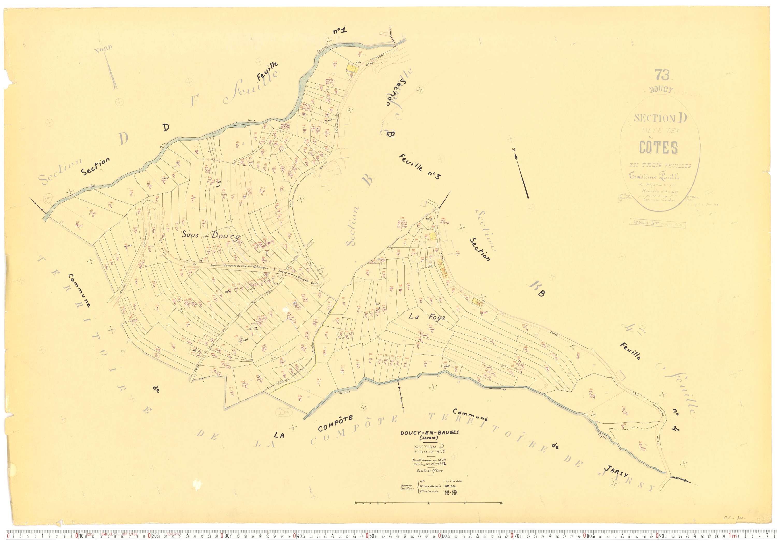Doucy-en-Bauges - Cadastre rénové, version de travail (1972).