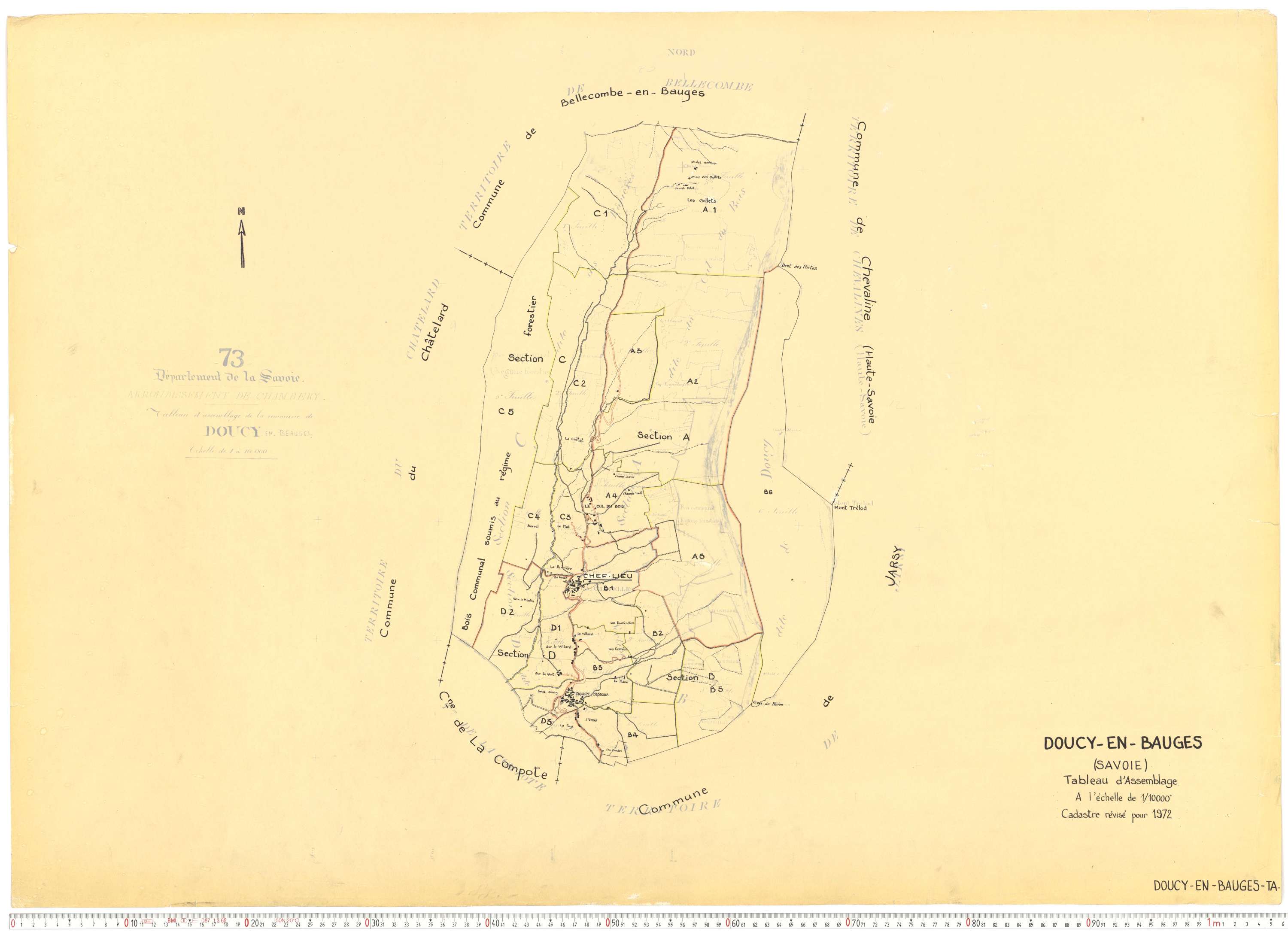 Doucy-en-Bauges - Cadastre rénové, version de travail (1972).
