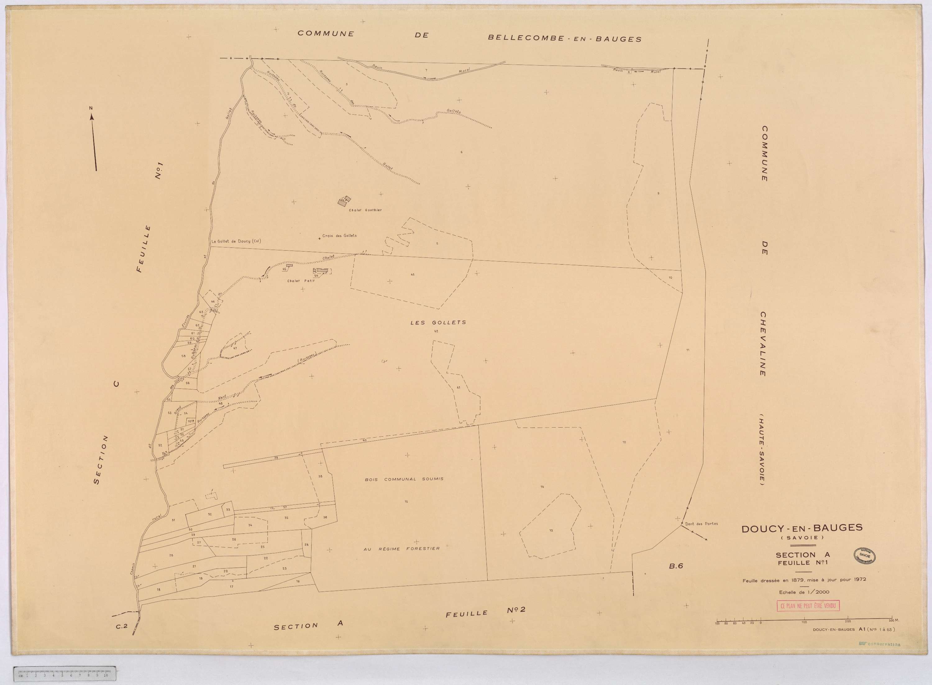 Doucy-en-Bauges - Cadastre rénové, version définitive (1972).