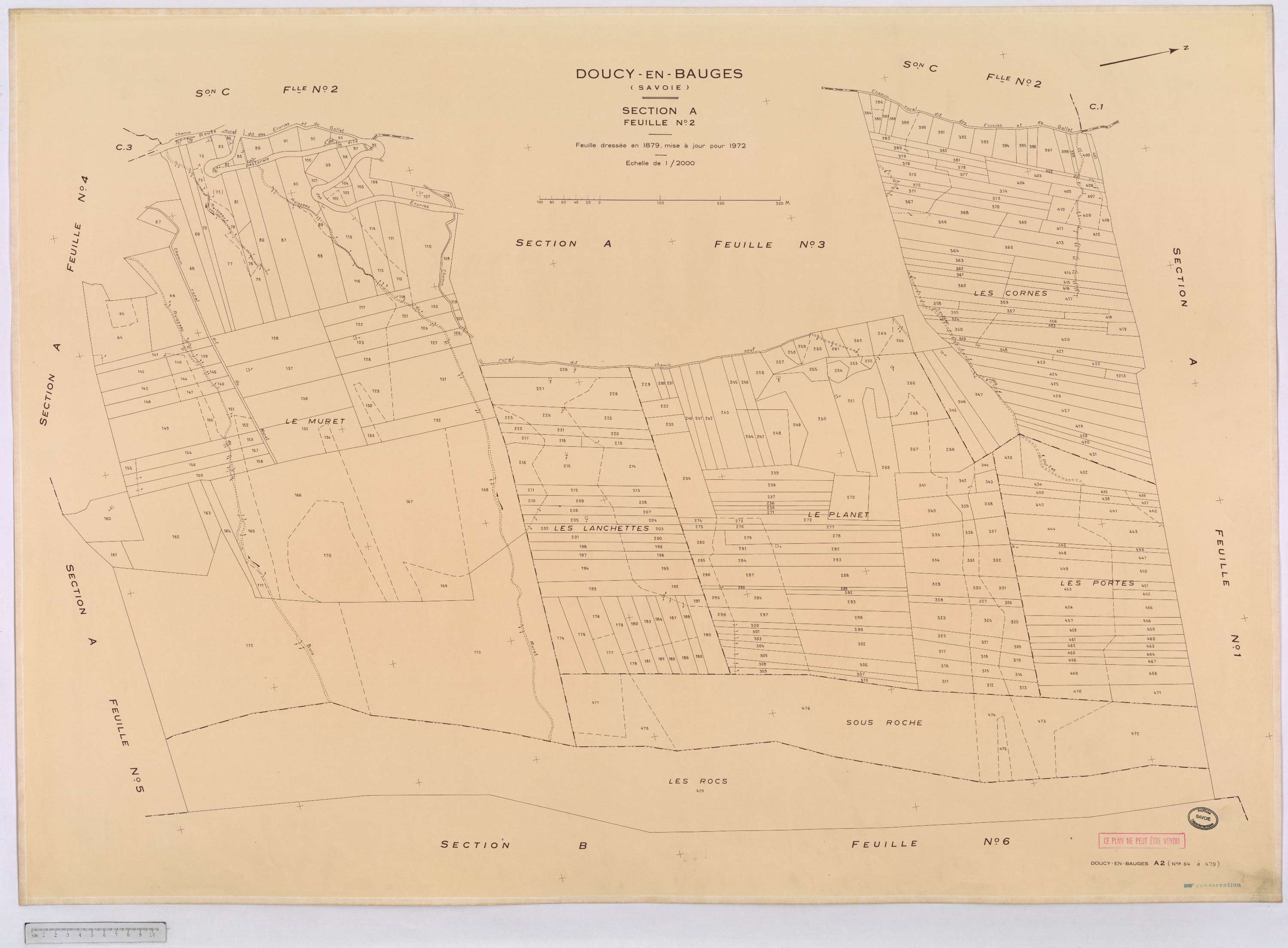 Doucy-en-Bauges - Cadastre rénové, version définitive (1972).