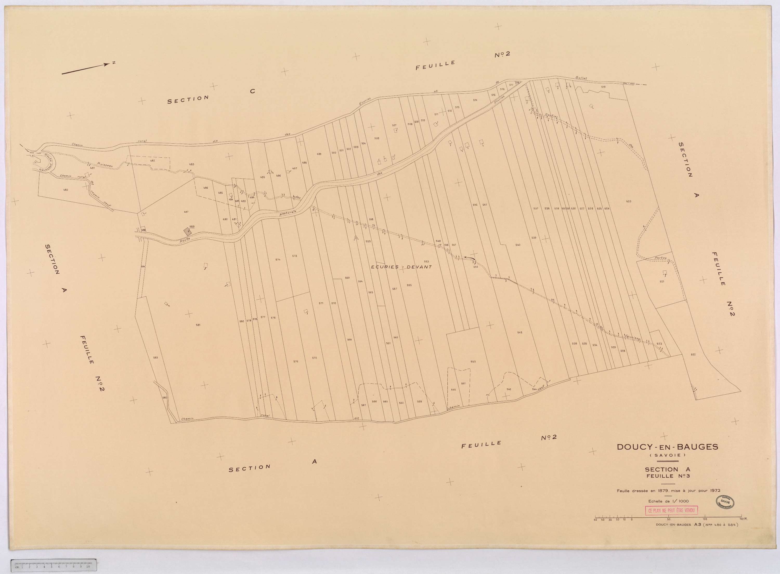 Doucy-en-Bauges - Cadastre rénové, version définitive (1972).