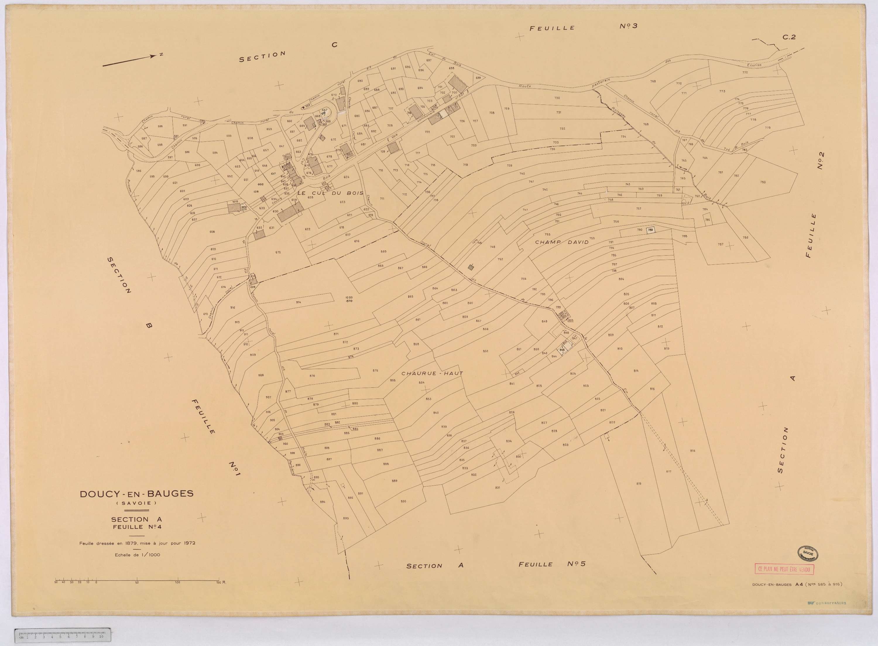 Doucy-en-Bauges - Cadastre rénové, version définitive (1972).