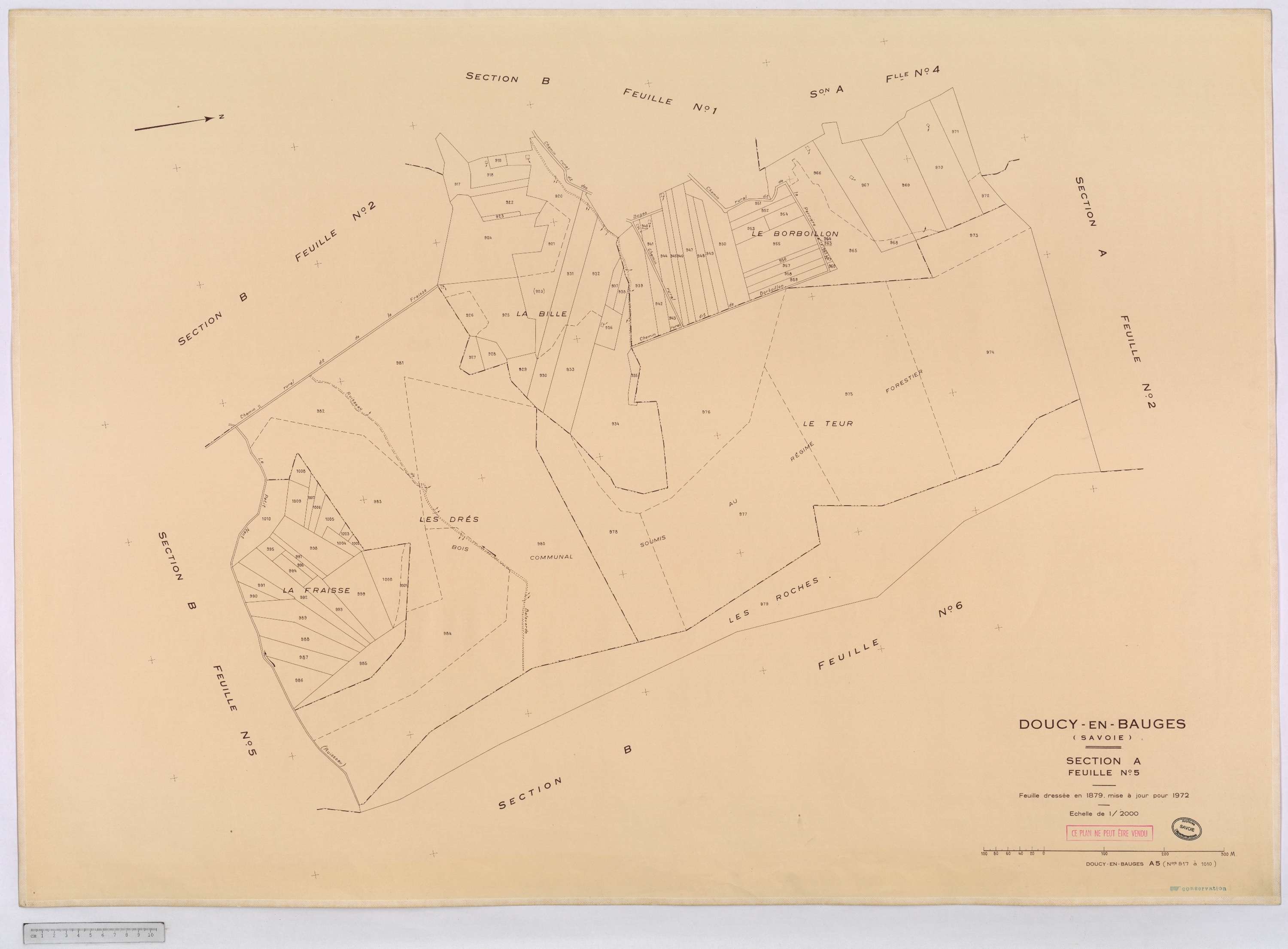 Doucy-en-Bauges - Cadastre rénové, version définitive (1972).