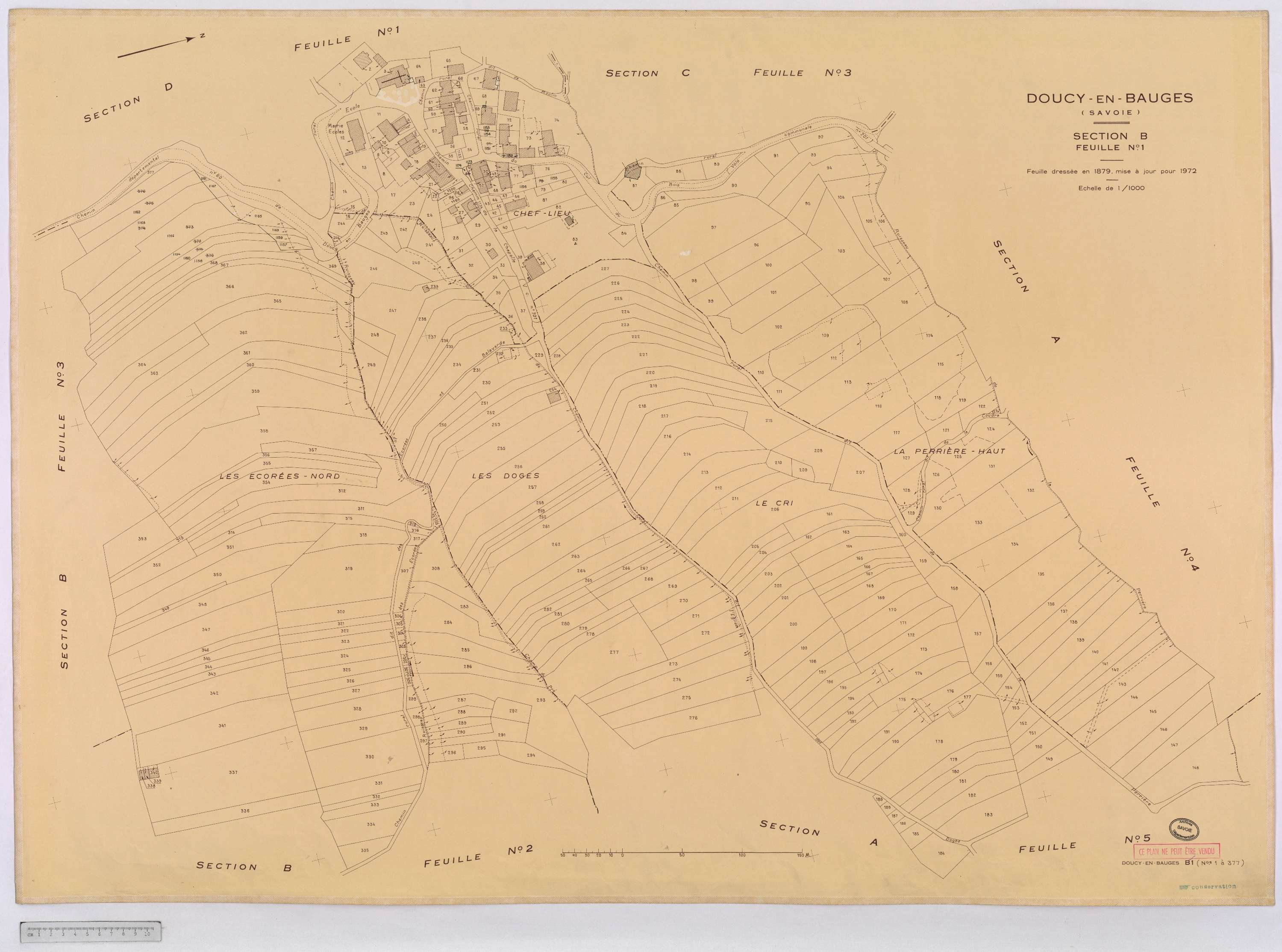 Doucy-en-Bauges - Cadastre rénové, version définitive (1972).