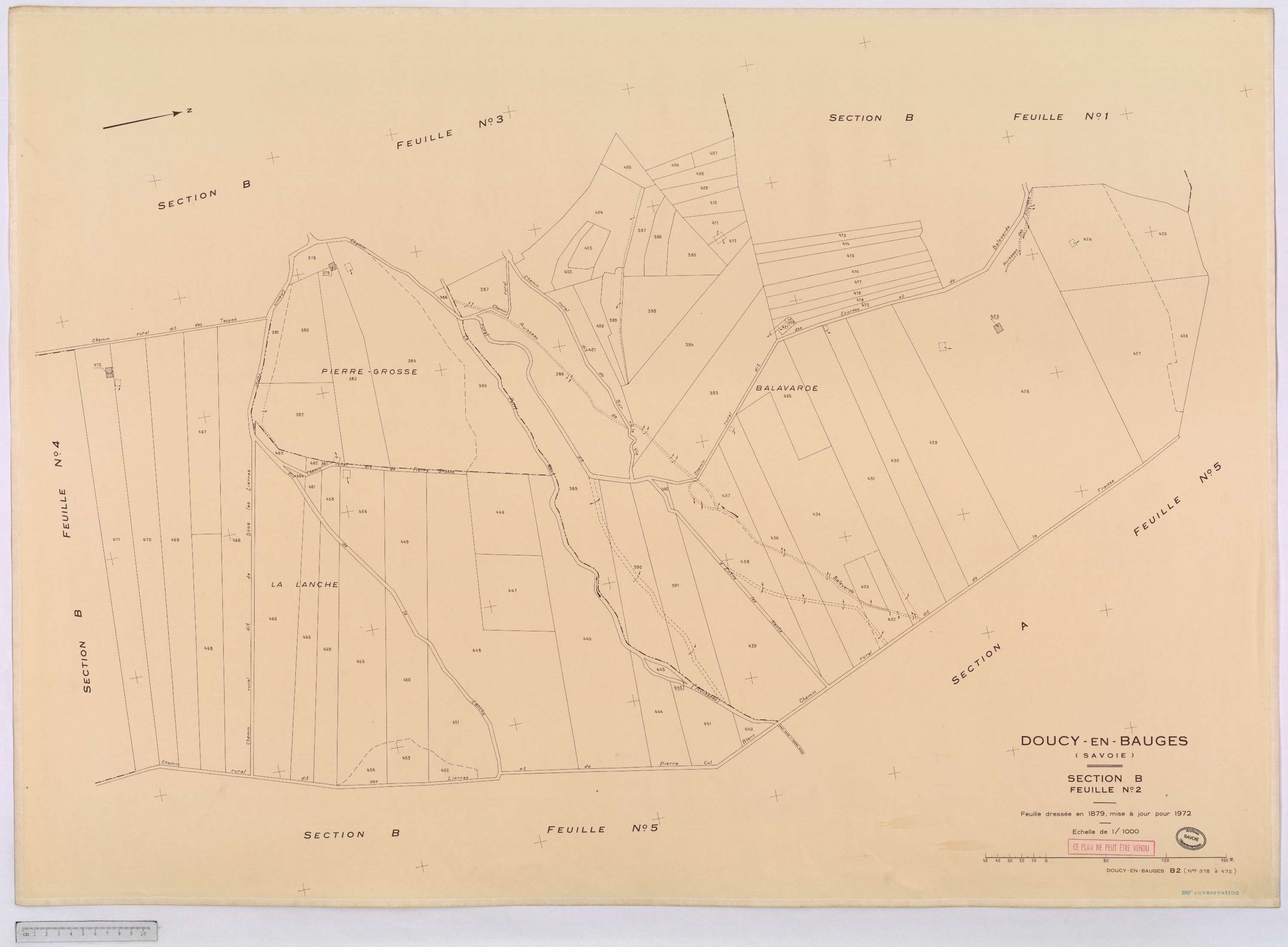 Doucy-en-Bauges - Cadastre rénové, version définitive (1972).