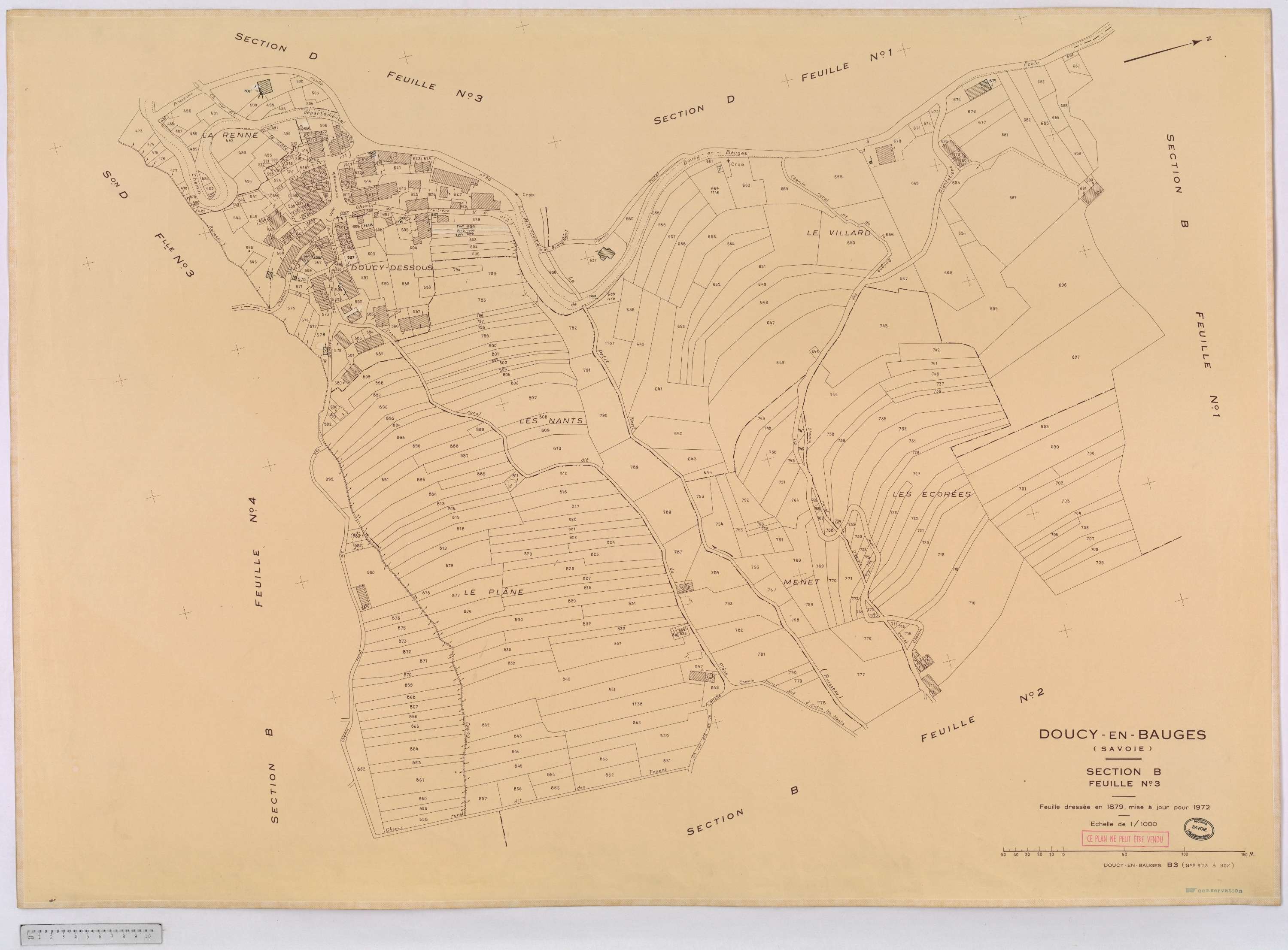 Doucy-en-Bauges - Cadastre rénové, version définitive (1972).