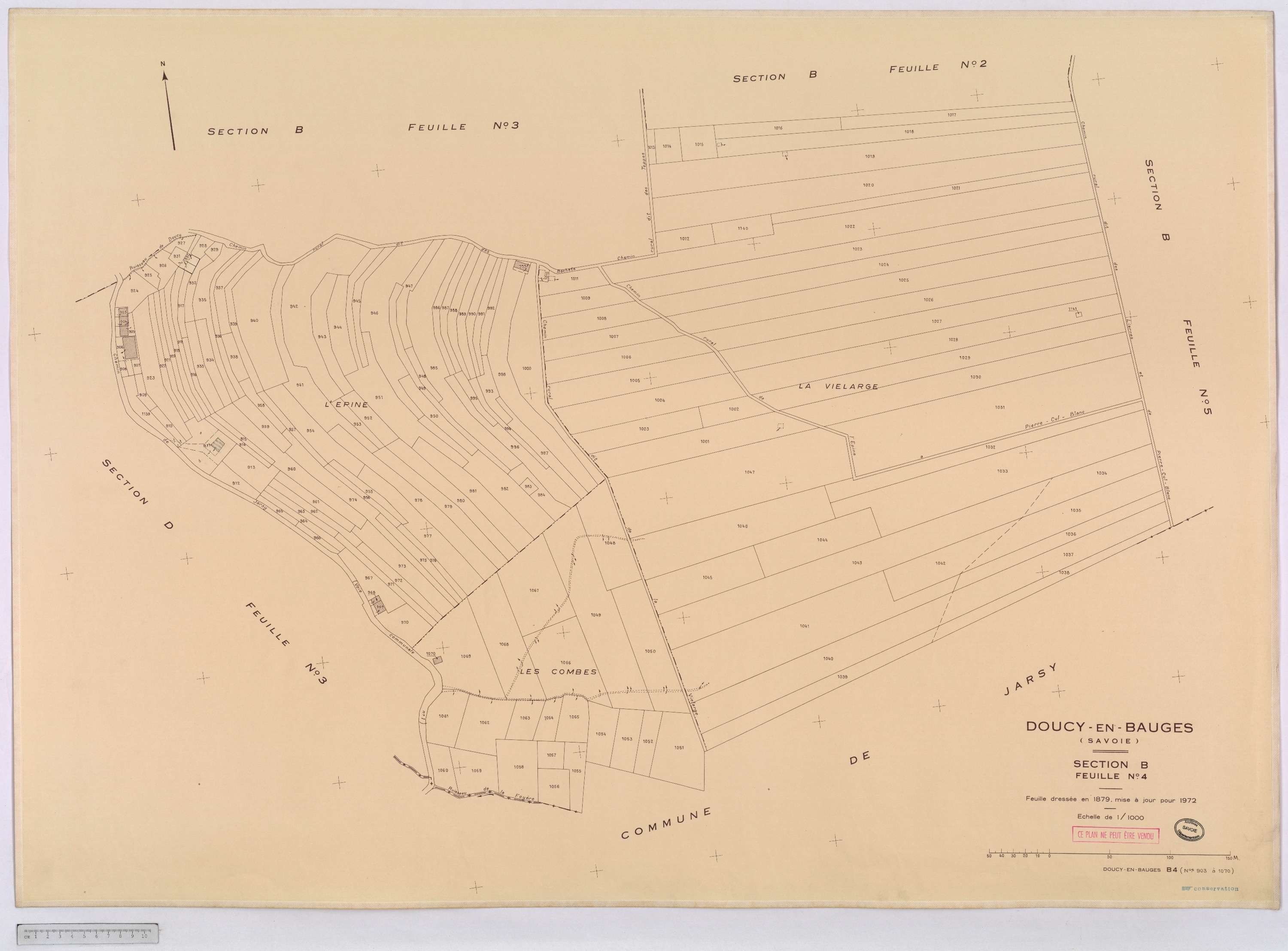 Doucy-en-Bauges - Cadastre rénové, version définitive (1972).