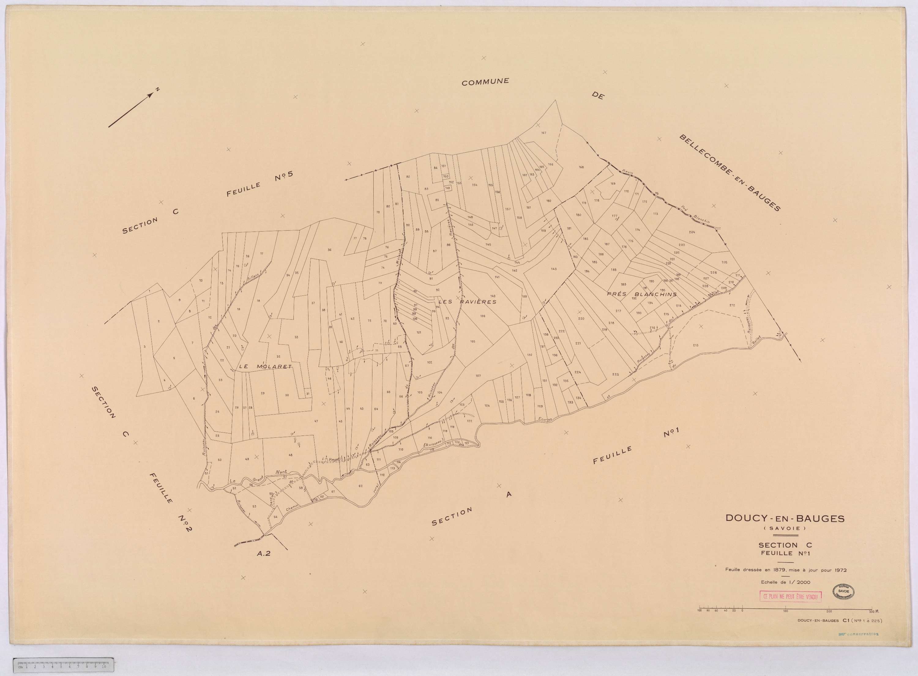 Doucy-en-Bauges - Cadastre rénové, version définitive (1972).