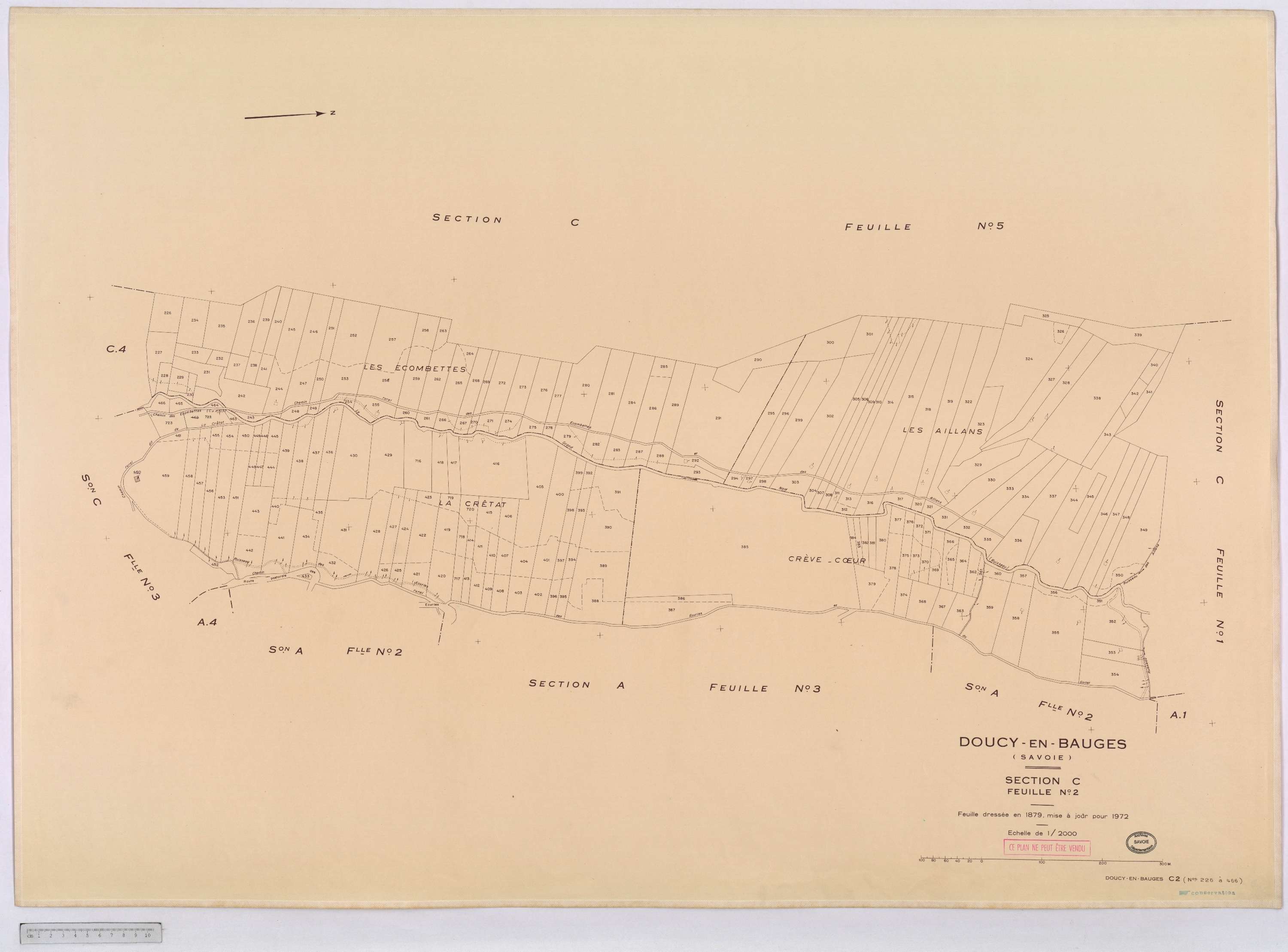 Doucy-en-Bauges - Cadastre rénové, version définitive (1972).