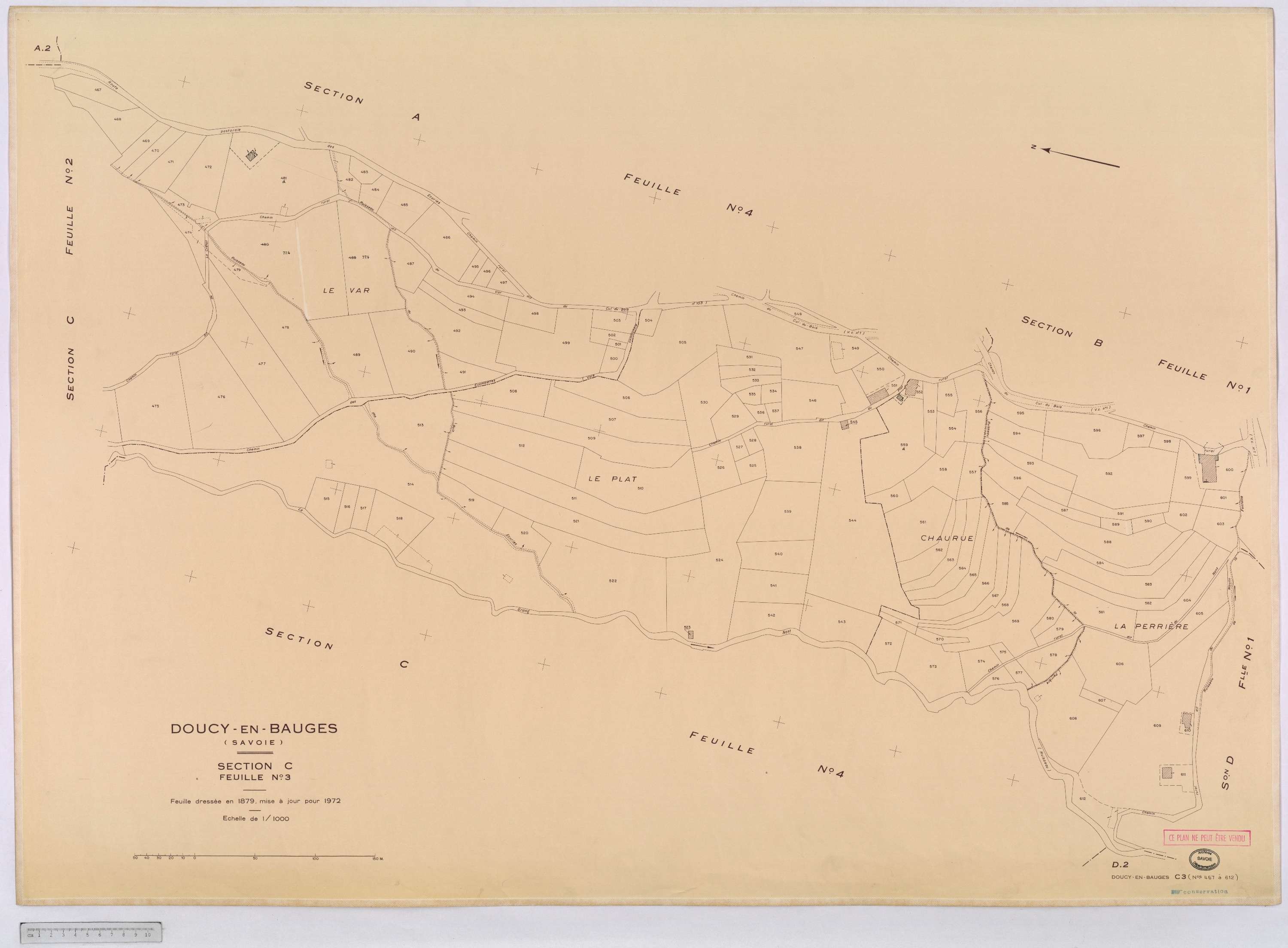 Doucy-en-Bauges - Cadastre rénové, version définitive (1972).