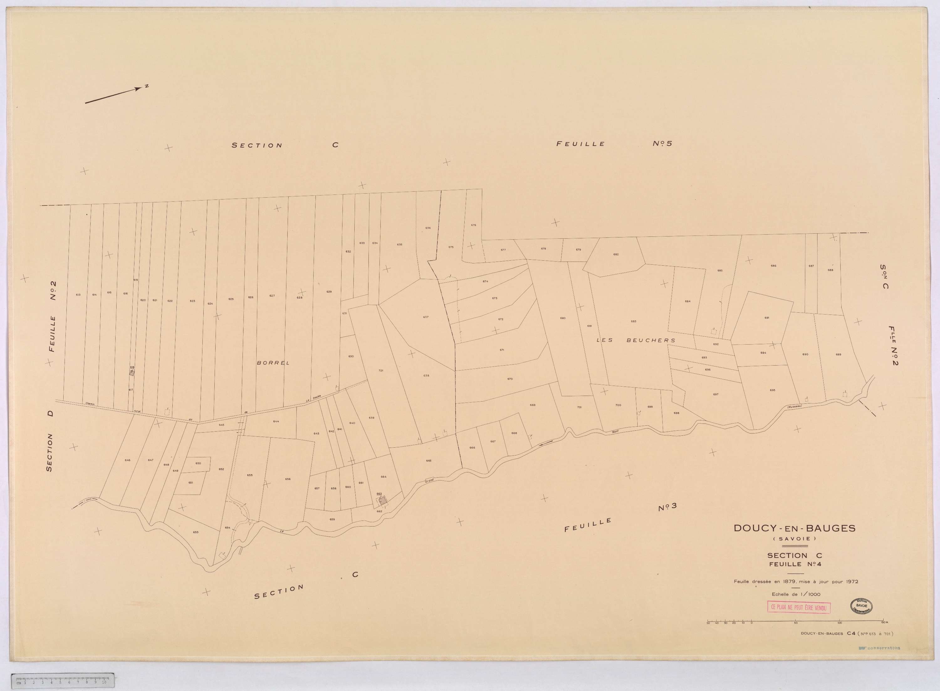 Doucy-en-Bauges - Cadastre rénové, version définitive (1972).