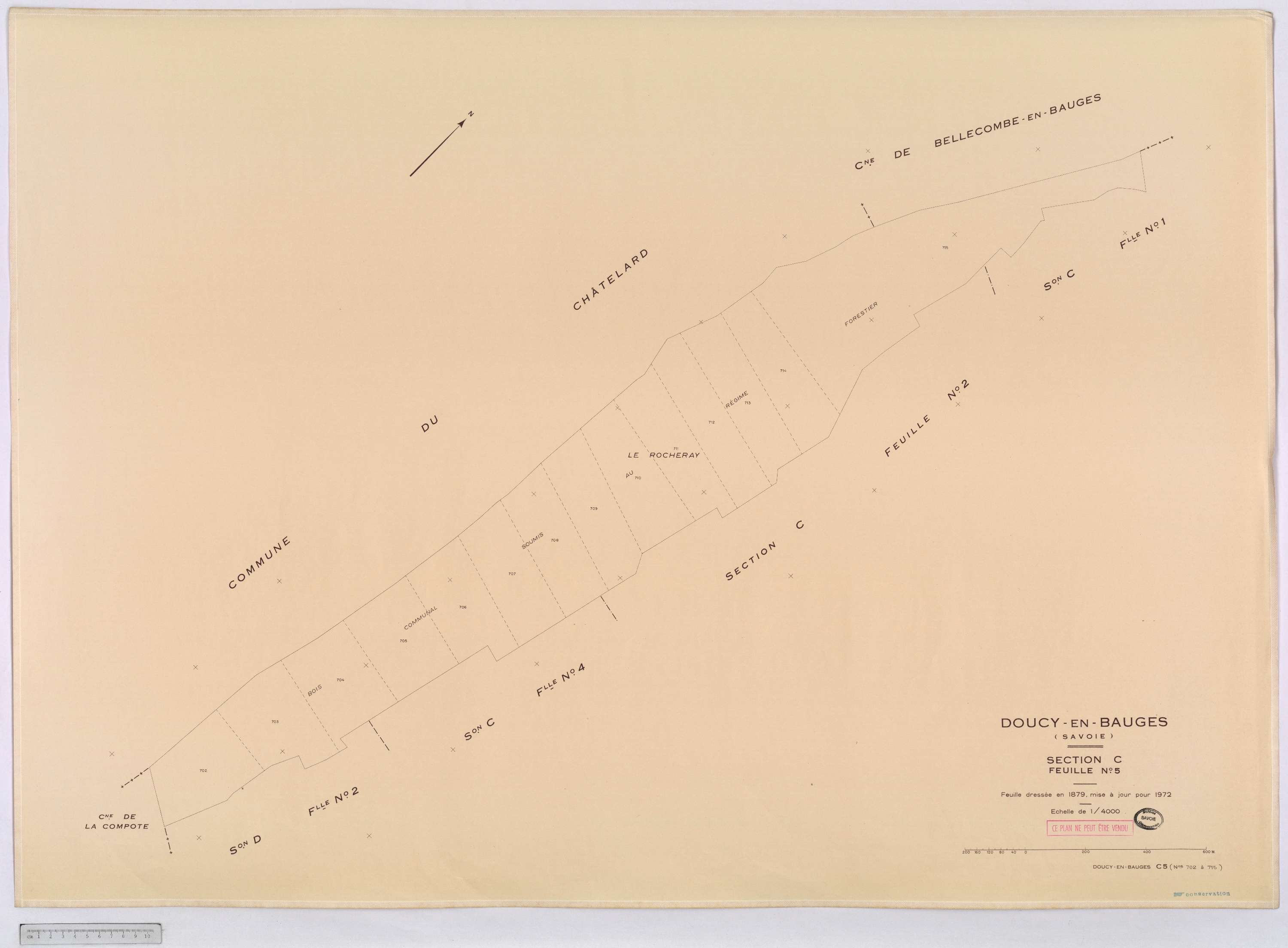 Doucy-en-Bauges - Cadastre rénové, version définitive (1972).