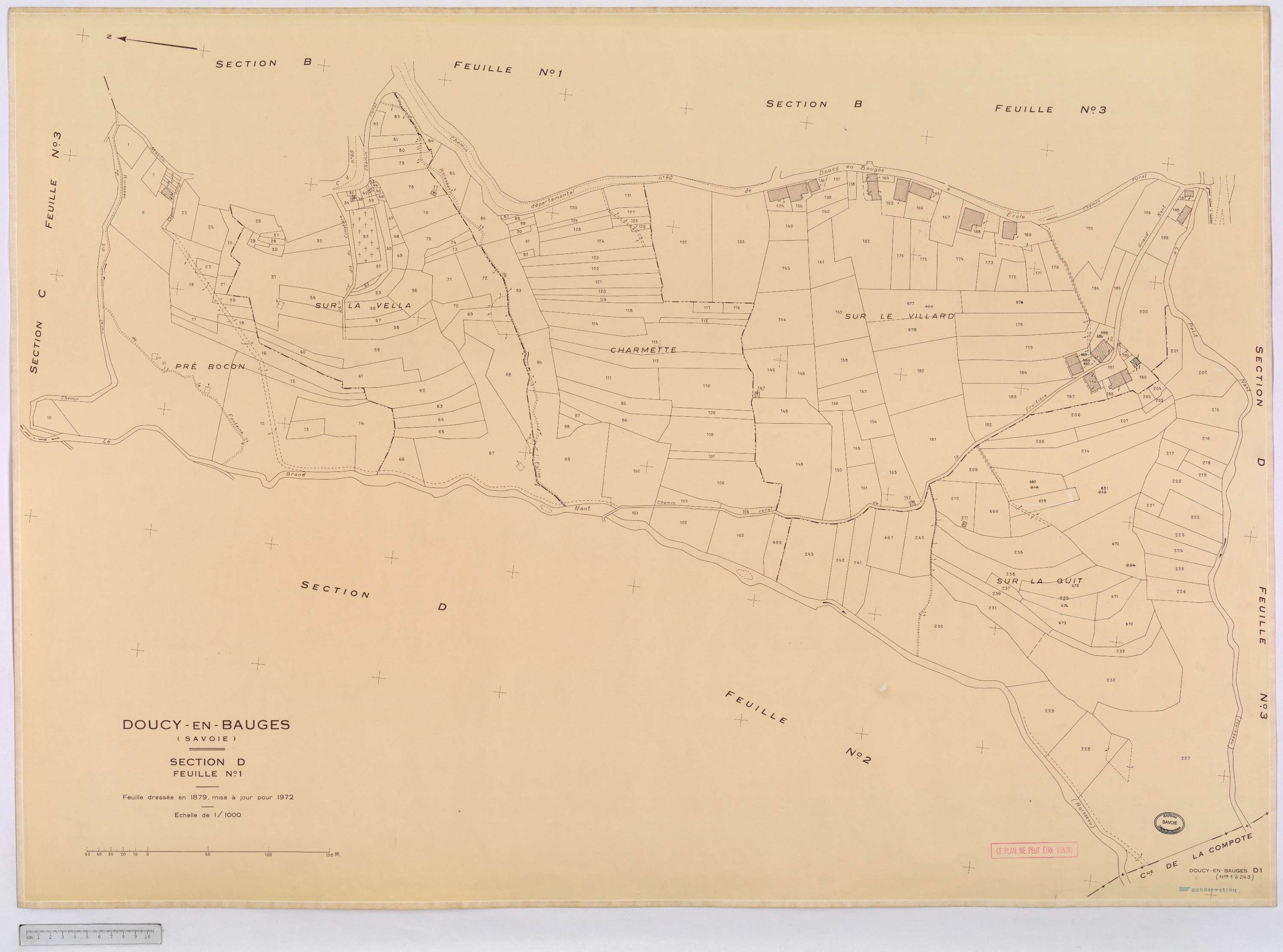 Doucy-en-Bauges - Cadastre rénové, version définitive (1972).