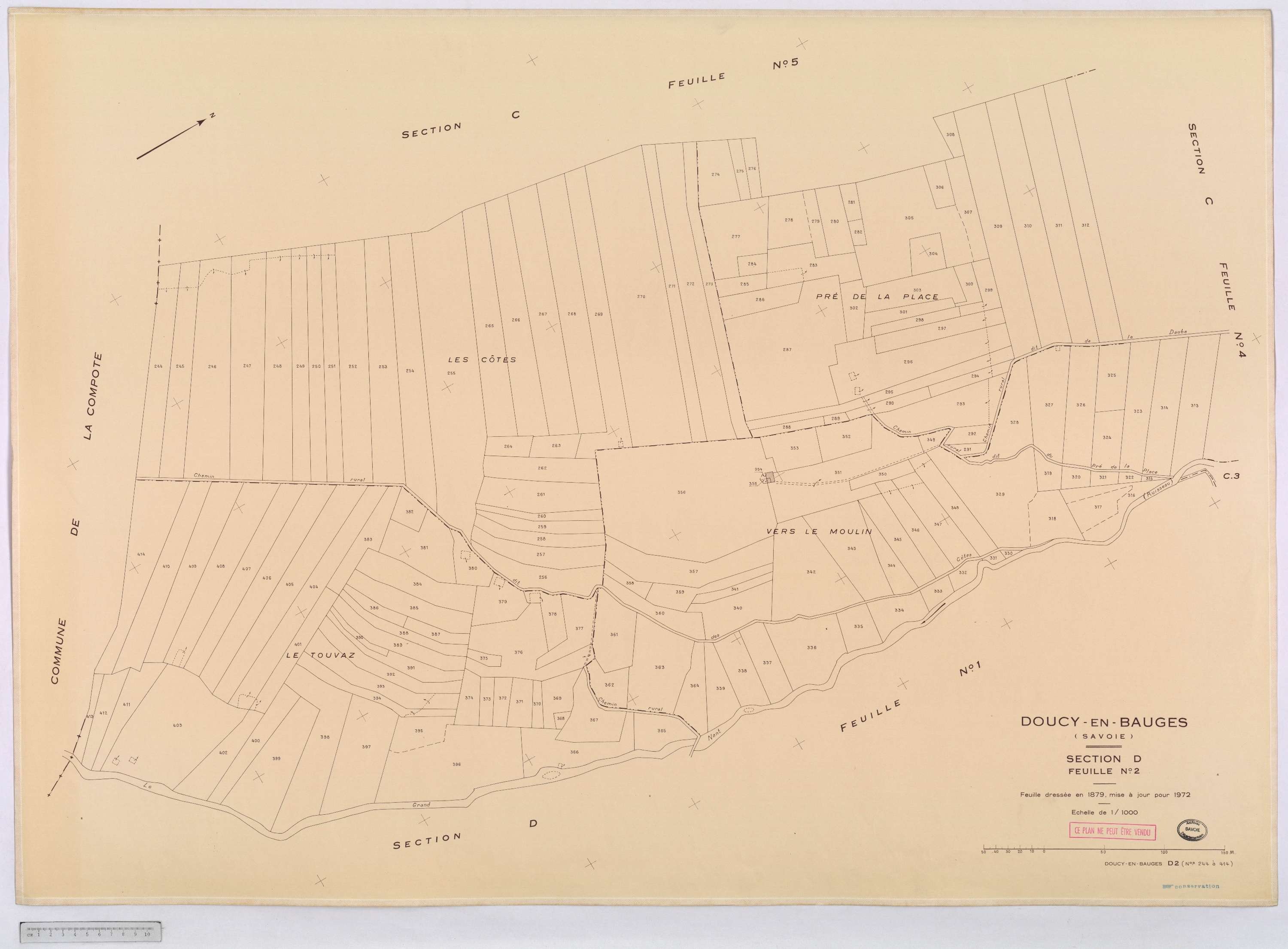 Doucy-en-Bauges - Cadastre rénové, version définitive (1972).