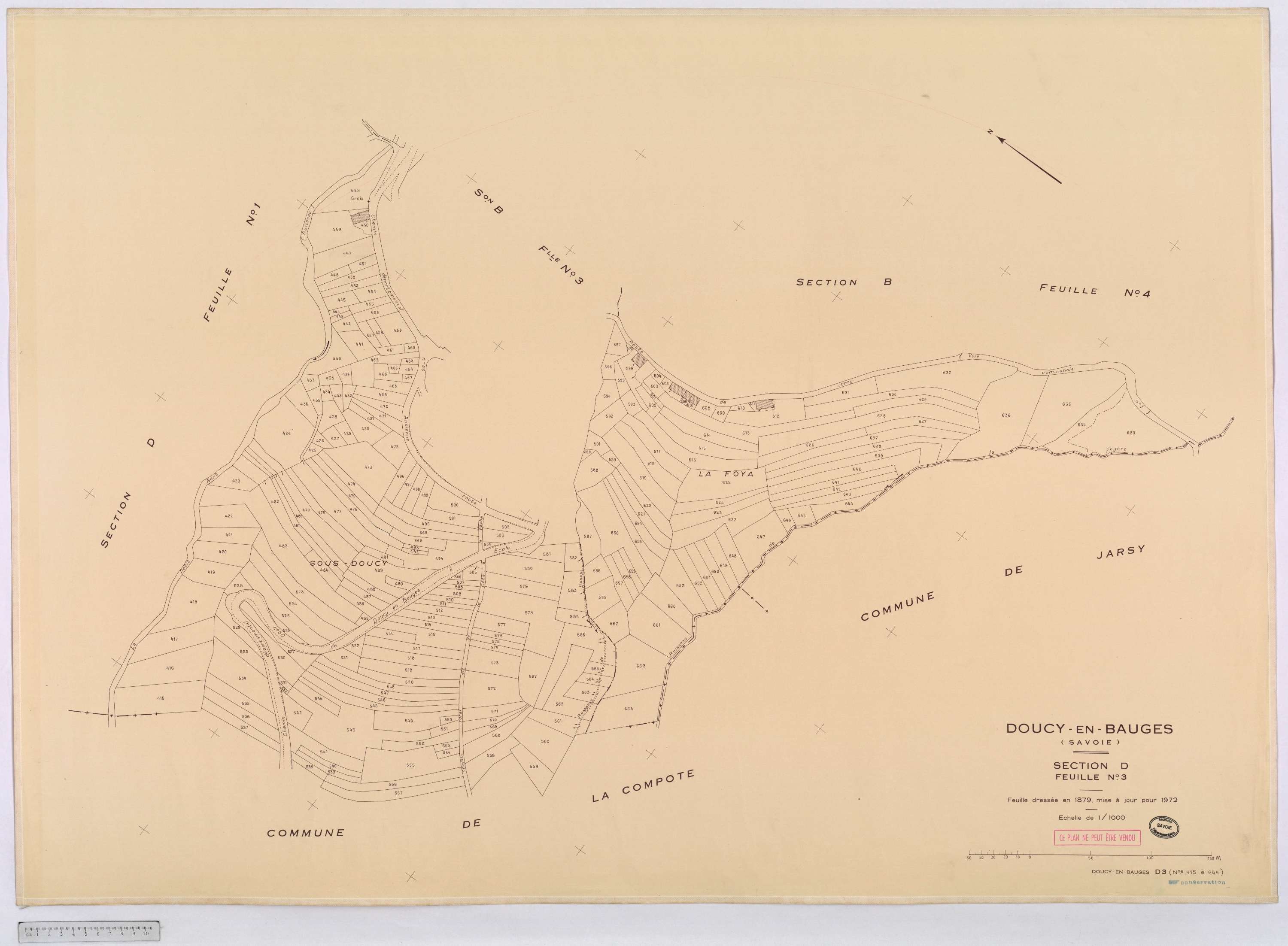 Doucy-en-Bauges - Cadastre rénové, version définitive (1972).