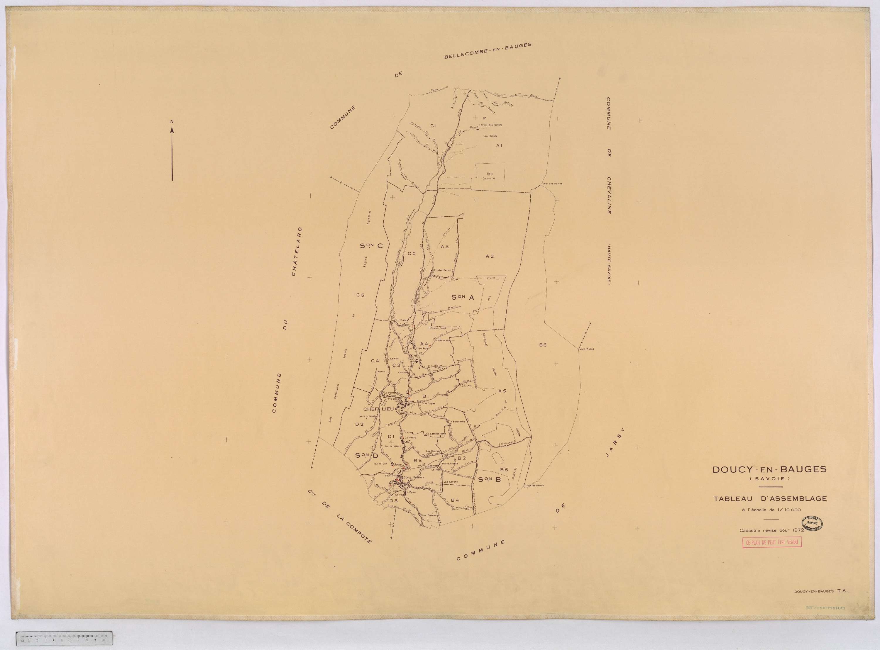 Doucy-en-Bauges - Cadastre rénové, version définitive (1972).