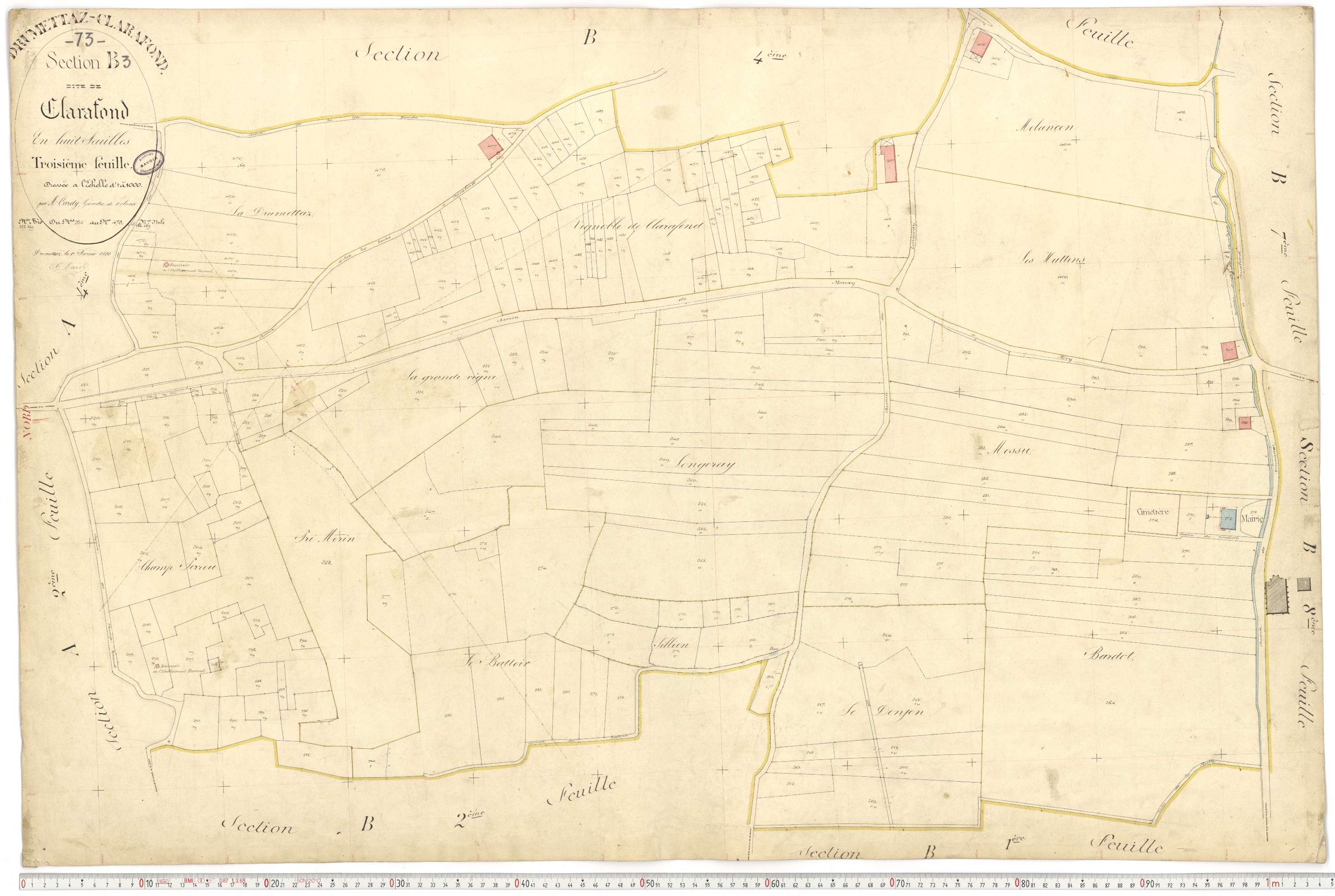 Drumettaz-Clarafond - Plans cadastraux du premier cadastre français.