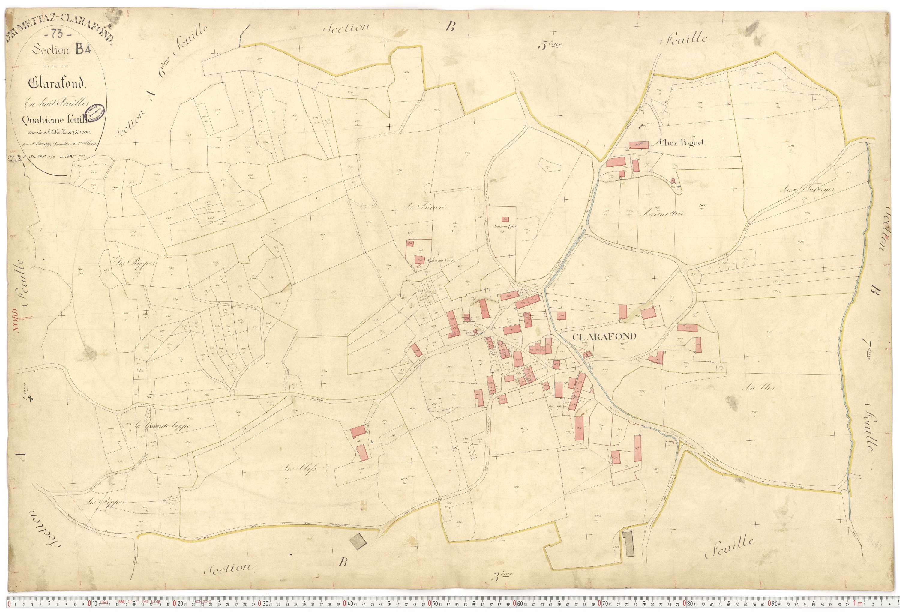 Drumettaz-Clarafond - Plans cadastraux du premier cadastre français.