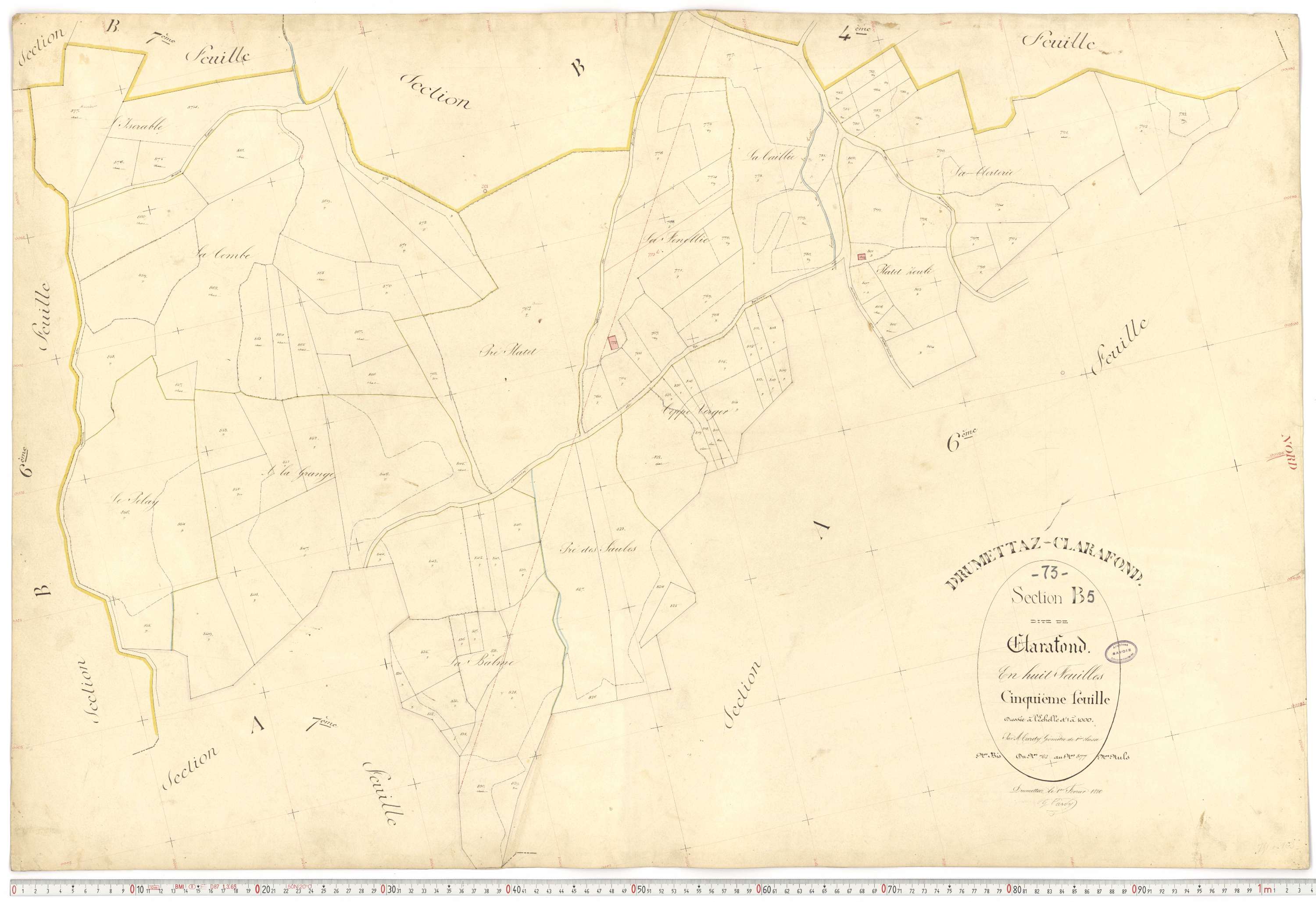 Drumettaz-Clarafond - Plans cadastraux du premier cadastre français.