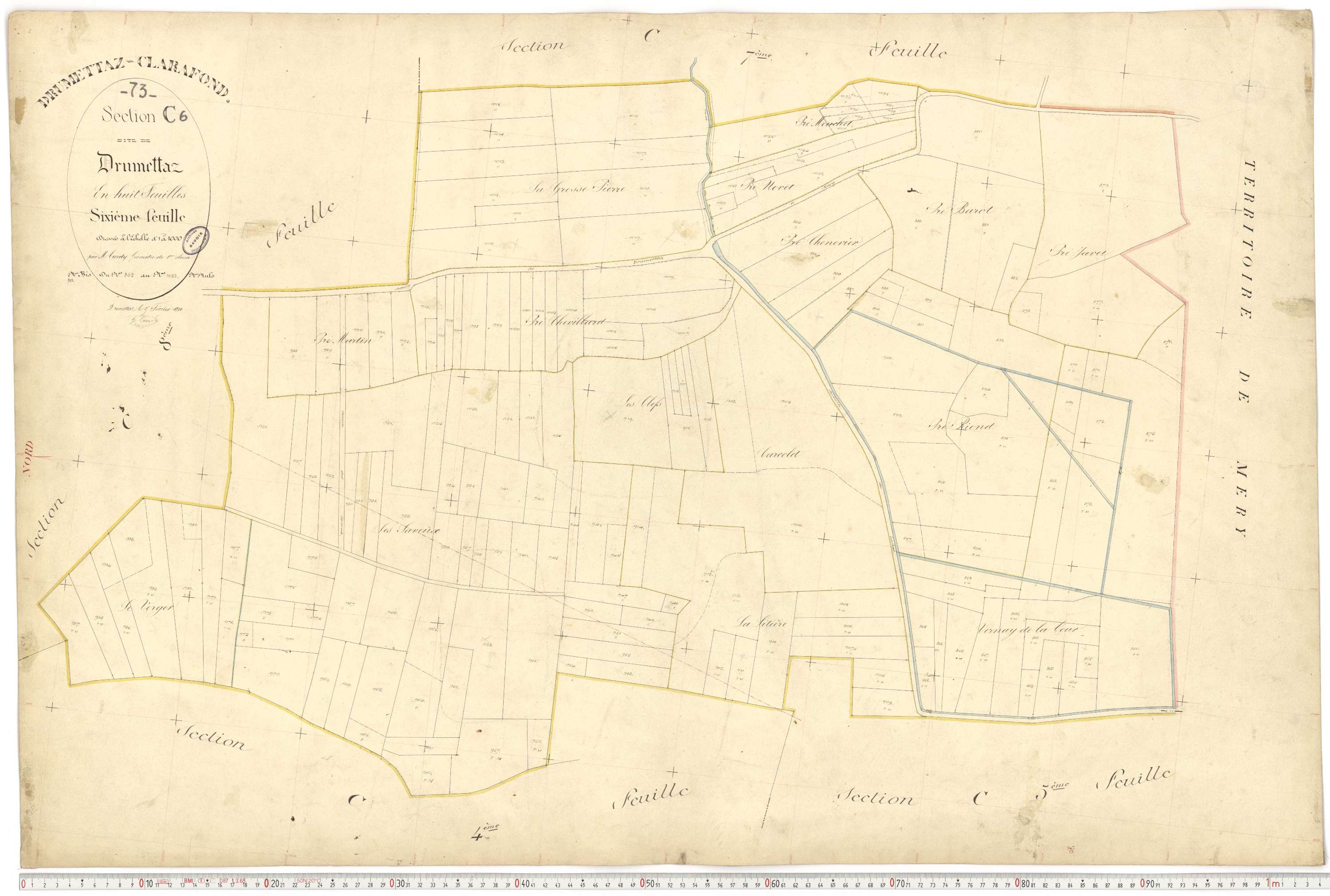 Drumettaz-Clarafond - Plans cadastraux du premier cadastre français.