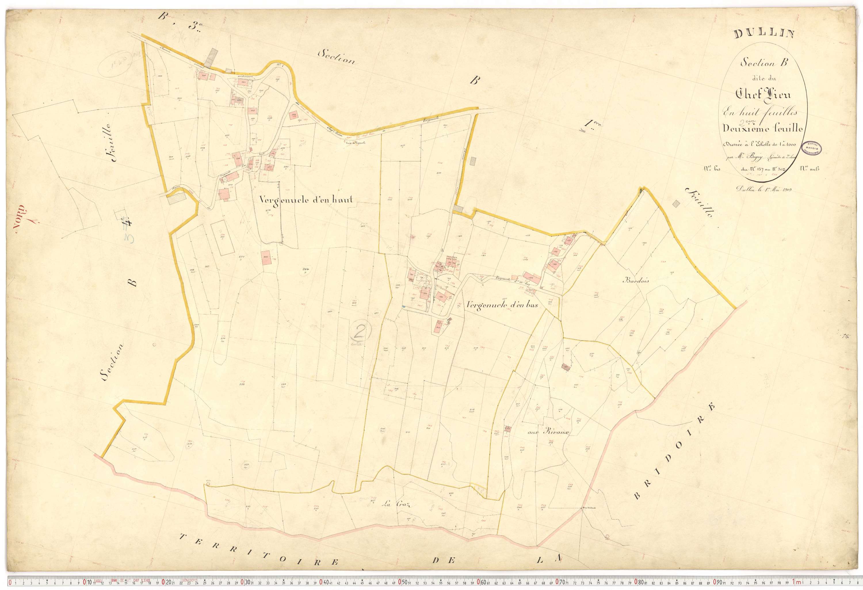 Dullin - Plans cadastraux du premier cadastre français.